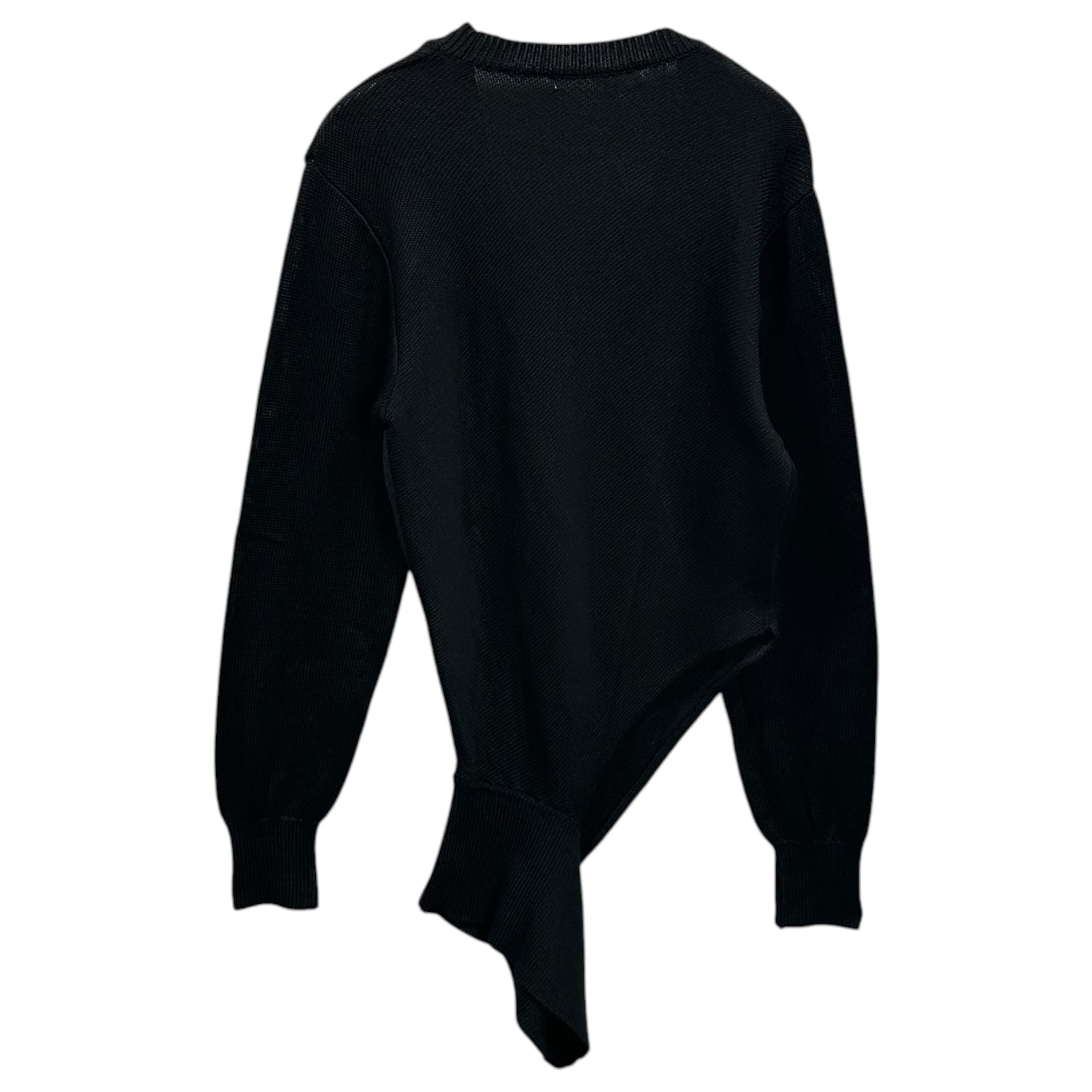 COMME des GARCONS(コムデギャルソン) 1980's V-neck Asymmetrical Silk Knit Vネック 変形 シルク ニット GN-11010S S ブラック AD表記無 80年代 アーカイブ シルク100%