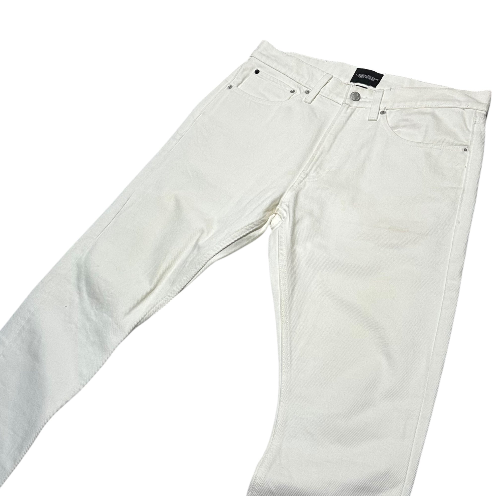 Calvin Klein Jeans(カルバンクラインジーンズ) ANDY WARHOL Face Print Denim Pants カルバン クライン フェイス プリント デニム パンツ PW-16A-PW-21A W31 L30 ホワイト