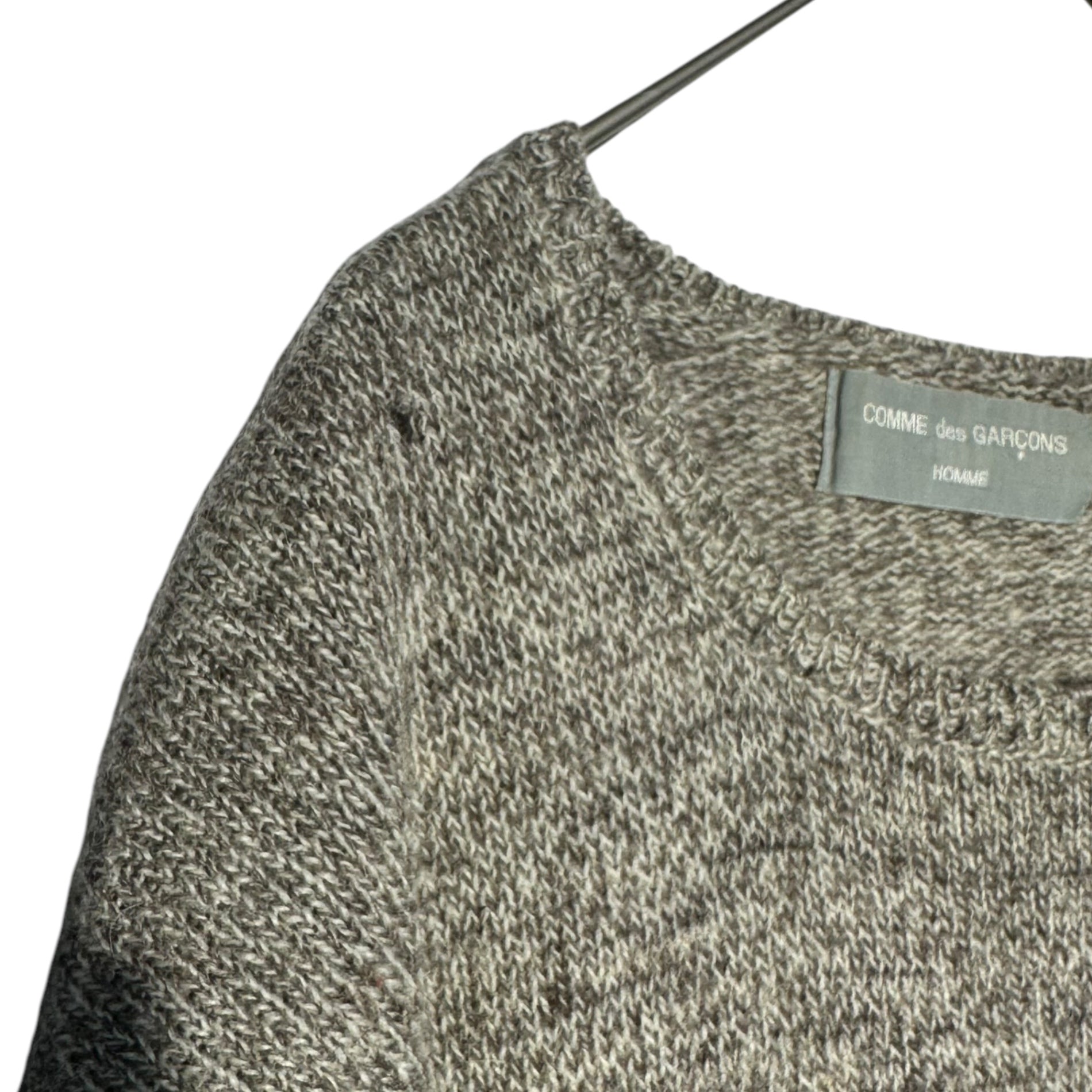 COMME des GARCONS HOMME(コムデギャルソンオム) 90's Front Pocket Centerline Wool Knit Pullover フロントポケット センターライン ウール ニット プルオーバー 田中オム 田中啓一 HN-080230 FREE ベージュ AD1995