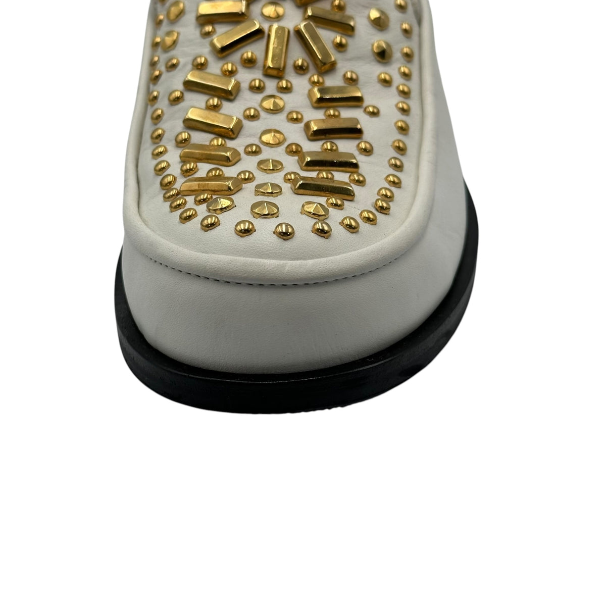 COMME des GARCONS HOMME PLUS(コムデギャルソンオムプリュス) 2007SS ”Golden boy” Studded Loafers ゴールデンボーイ スタッズ ローファー PS-K103 25cm ホワイト 00's 革靴 レザー