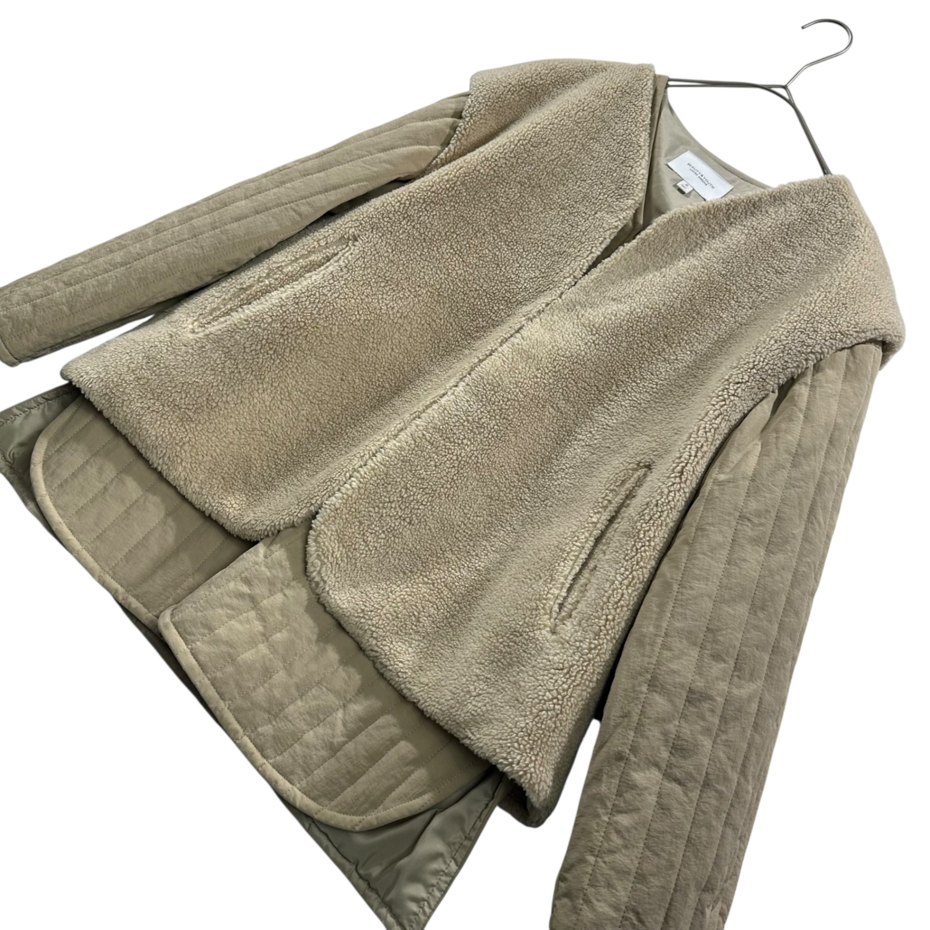 BEAUTY&YOUTH(ユナイテッドアローズビューティー&ユース) 3WAY Boa Quilting Jaket ボア キルティング ジャケット 1625-199-4650 S ベージュ