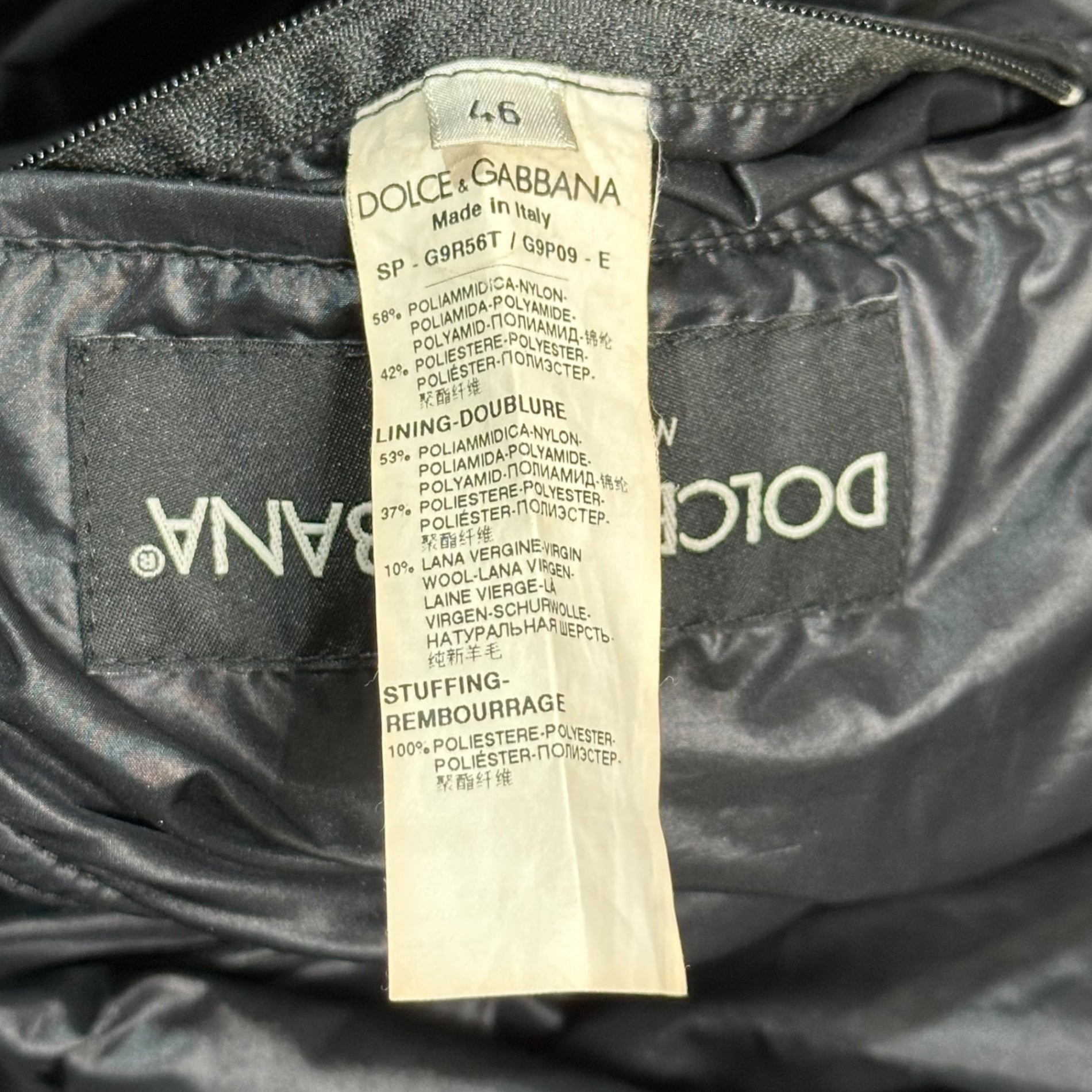 DOLCE&GABBANA(ドルチェ&ガッバーナドルガバ) Hooded Padded Vest フーデッド パテッド ベスト G9R56T 46 ブラック 中綿