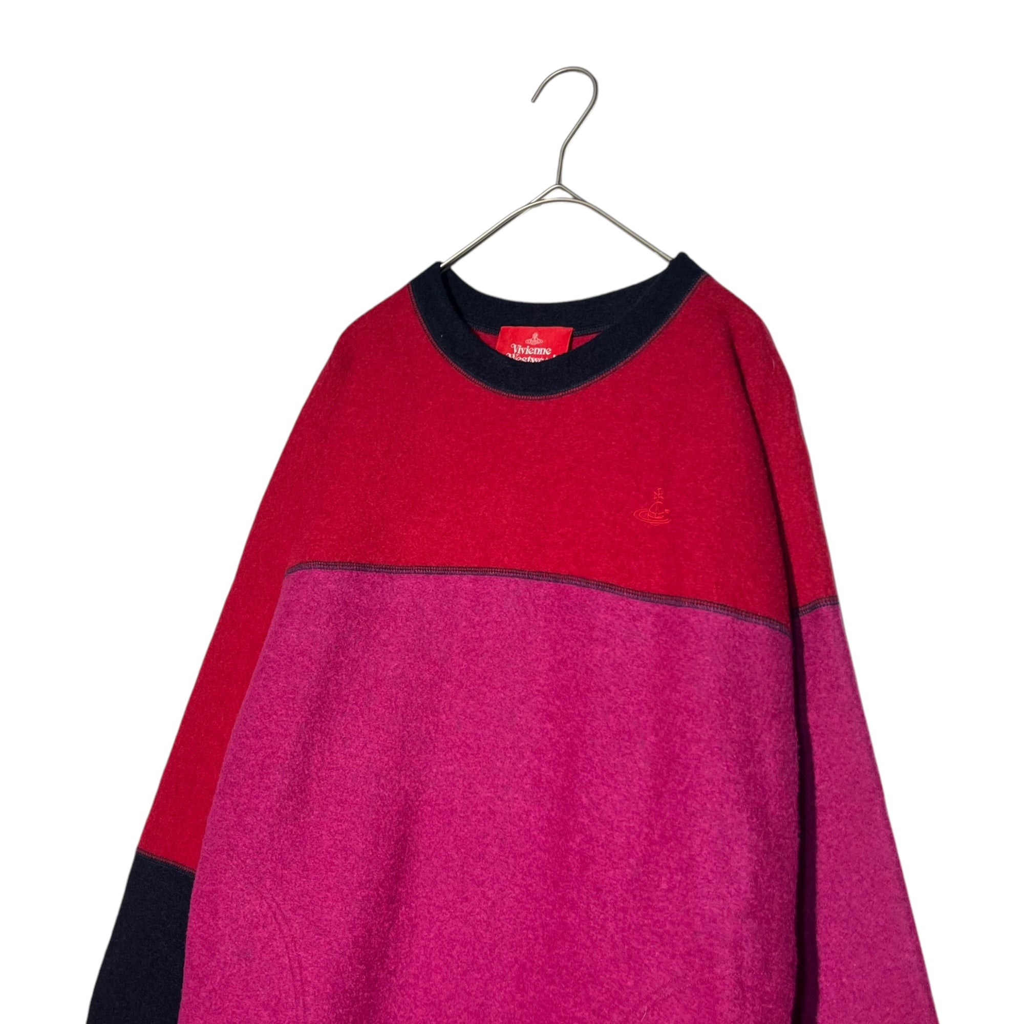 Vivienne Westwood RED LABEL(ヴィヴィアンウエストウッドレッドレーベル) Compressed wool chest one-point orb dress 圧縮ウール 胸ワンポイントオーブ ワンピース 16-12-512027 00(FREE) ホワイト×ネイビー×レッド