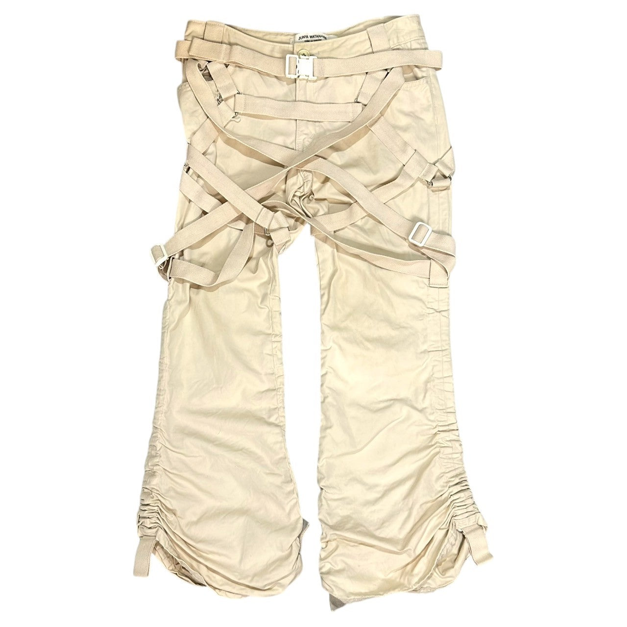 COMME des GARCONS JUNYA WATANABE(コムデギャルソンジュンヤワタナベ) 03SS Archive Asymmetrical Bondage Pants パラシュート期 アシンメトリー ボンテージ パンツ S ベージュ