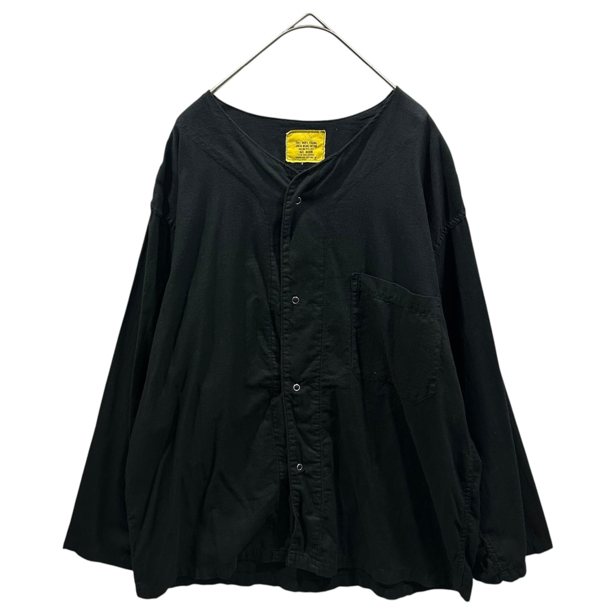 US ARMY(アメリカ軍) 1970's overdye medical pajama shirt オーバーダイ 後染め メディカル パジャマ シャツ 6532-111-0702 MEDIUM ブラック 70年代 ヴィンテージ ミリタリー