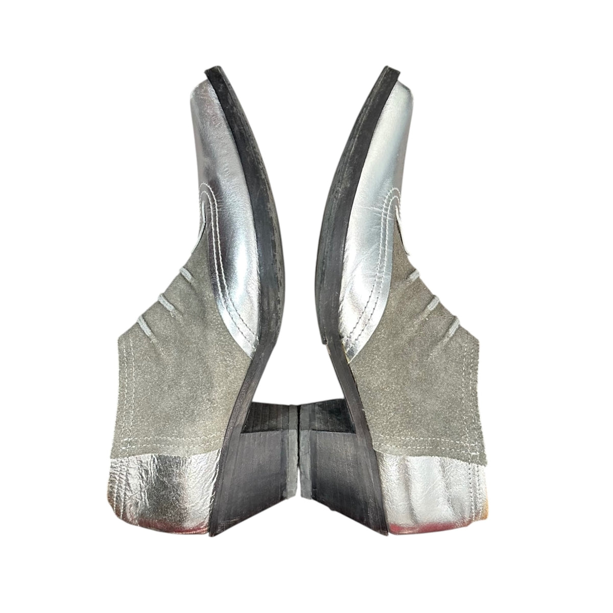 JUNYA WATANABE COMME des GARCONS(ジュンヤワタナベコムデギャルソン) Western Short Boots サイドジップ ウエスタン ショート ブーツ S(23.0cm程度) シルバー×グレー