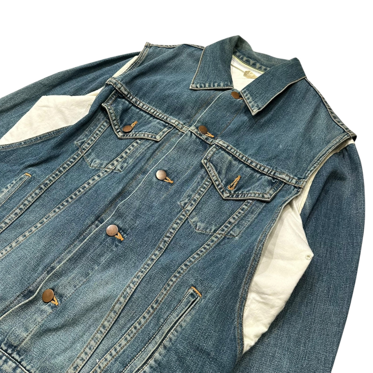 MIHARA YASUHIRO(ミハラヤスヒロ) 2000's Docking Denim Jacket ドッキング デニム ジャケット 71031224 M ライトインディゴ×オフホワイト 00s 初期生産品 アーカイブ 稀少