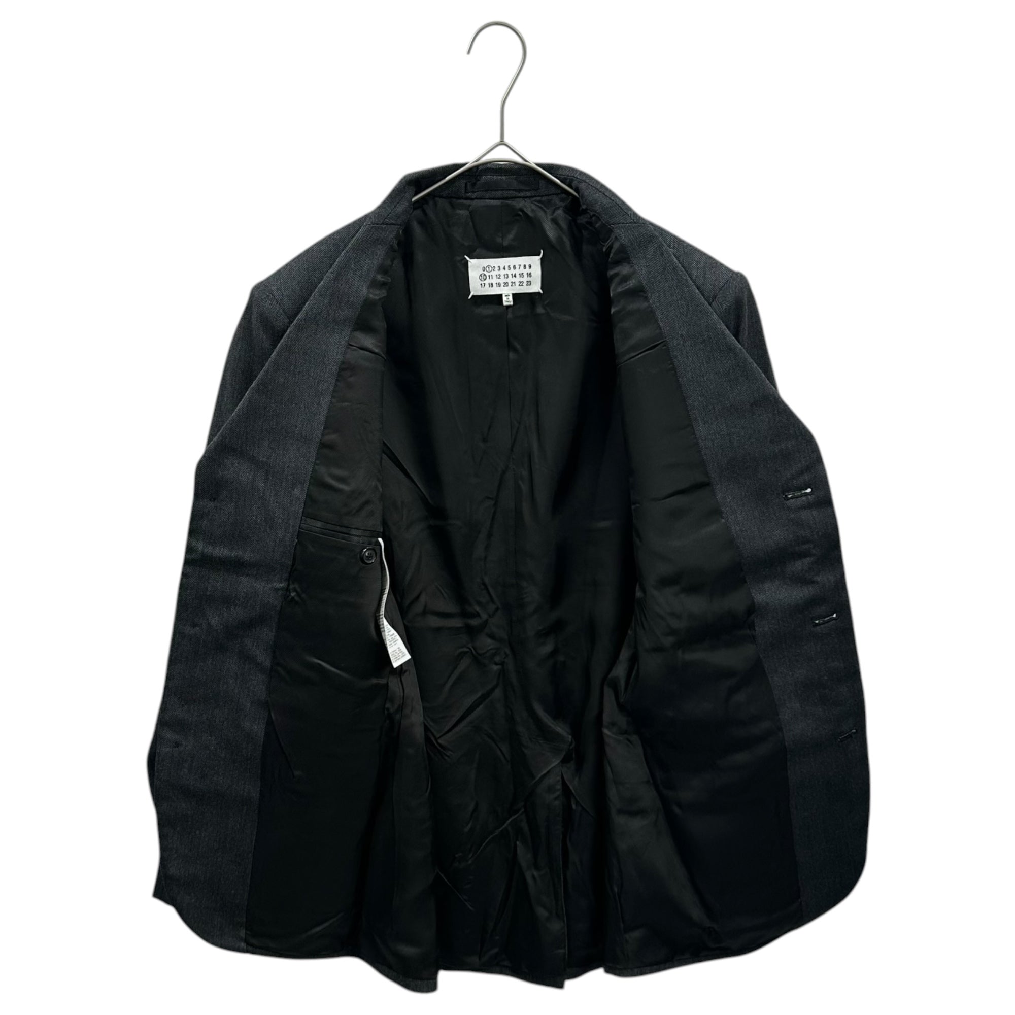 MAISON MARGIELA(メゾンマルジェラ) 22AW 3B Herringbone Wool Suit Setup ヘリンボーン セットアップ スーツ S50BN0506 46 グレー テーラード ジャケット スラックス