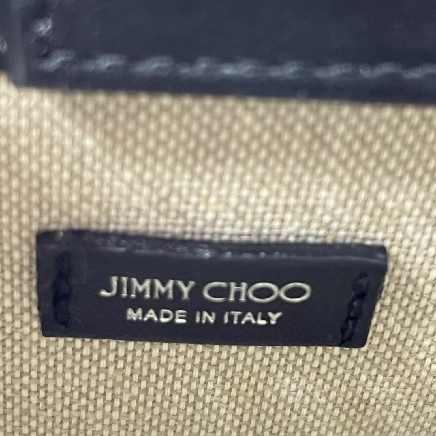 JIMMY CHOO(ジミーチュウ) 2WAY MINI N/S TOTE CZM ミニ ショルダー ロゴ バッグ ピンク×ブラック キャンバス トート