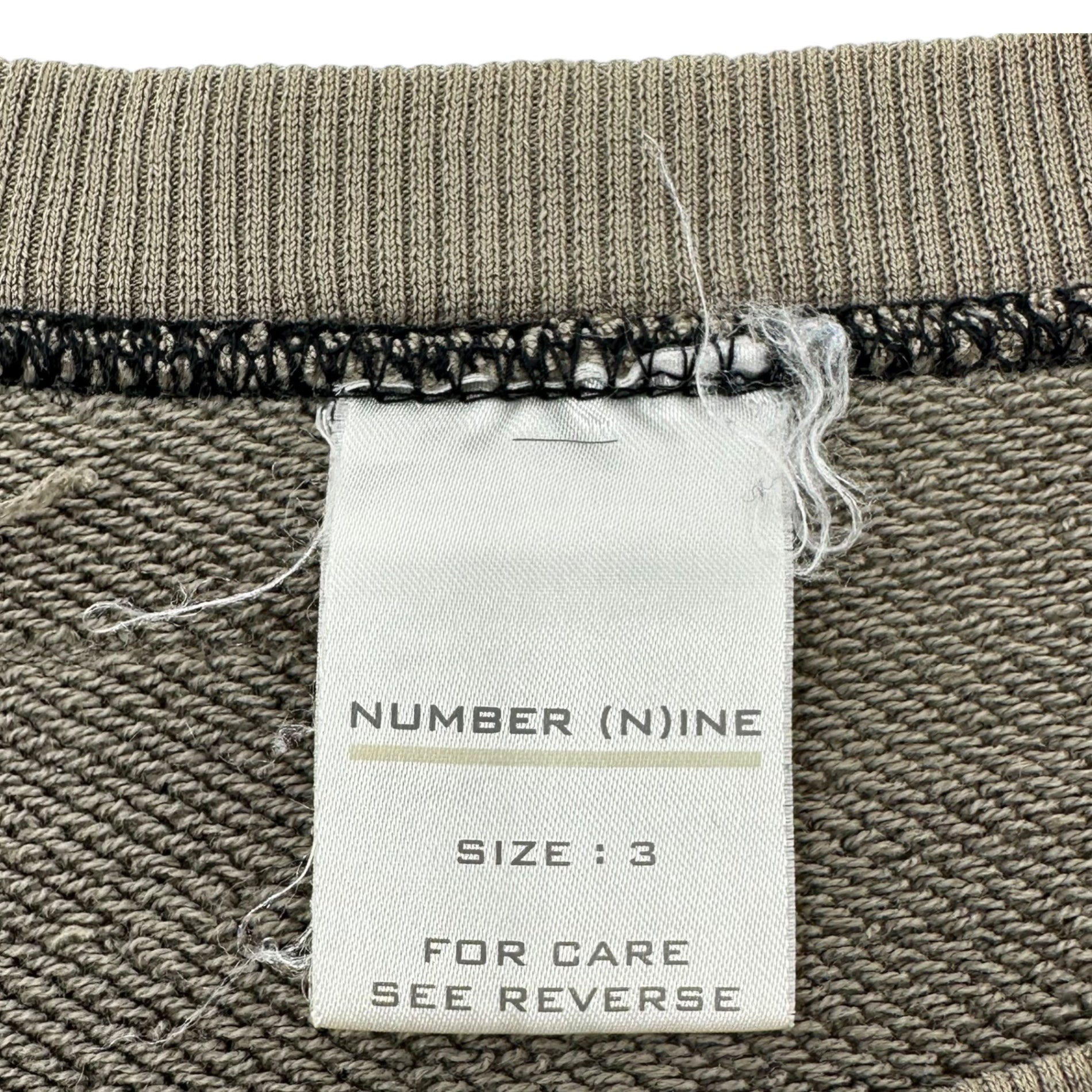 NUMBER (N)INE(ナンバーナイン) 01ss perforated skull sweat 穴あき ドクロ スウェット 3(M) チャコールグレー アーカイヴ 稀少品