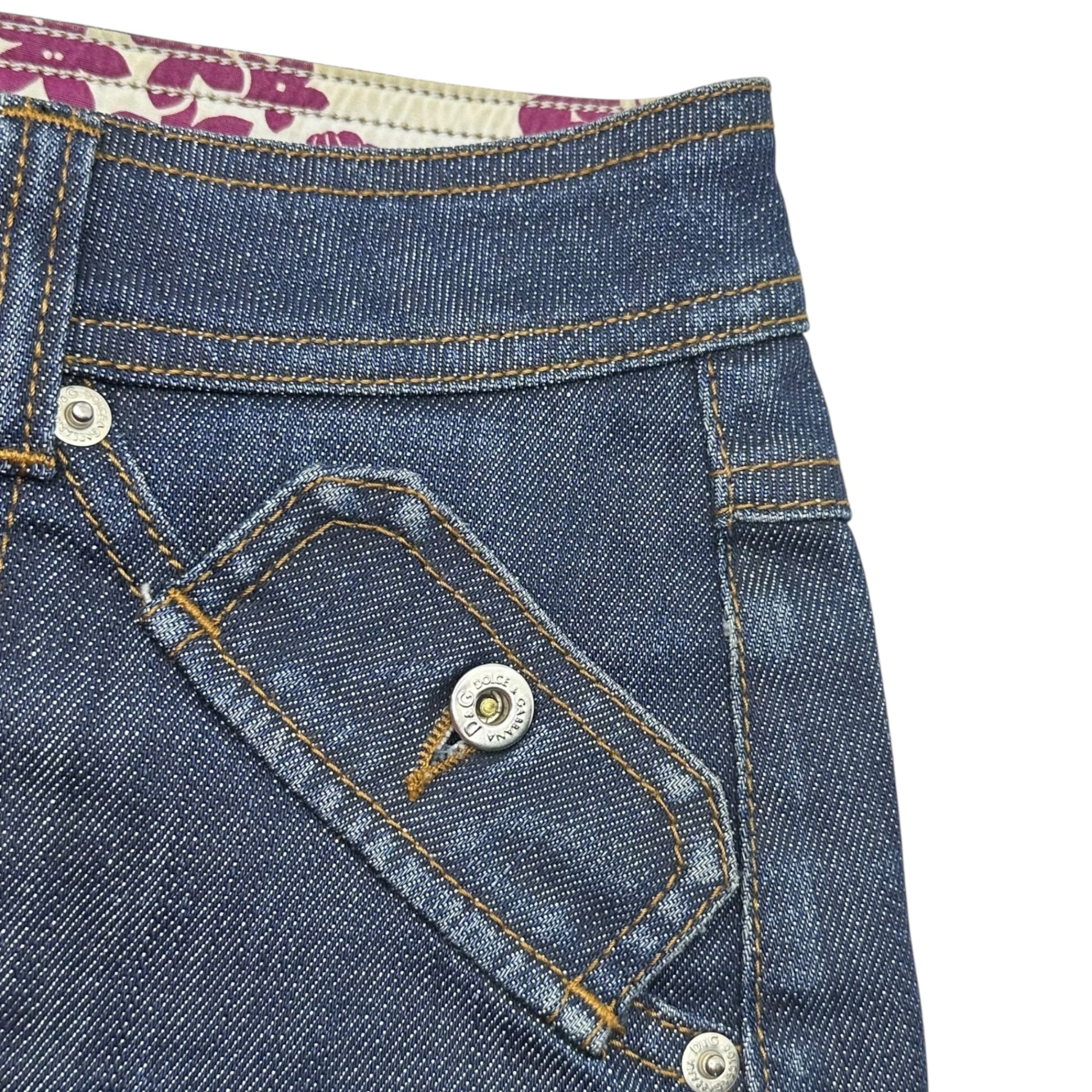 D&G(ディー&ジードルガバドルチェ&ガッバーナ) Gimmick Pocket Denim Mini Skirt ギミック ポケット デニム ミニ スカート SI0331/SD412 24 インディゴ