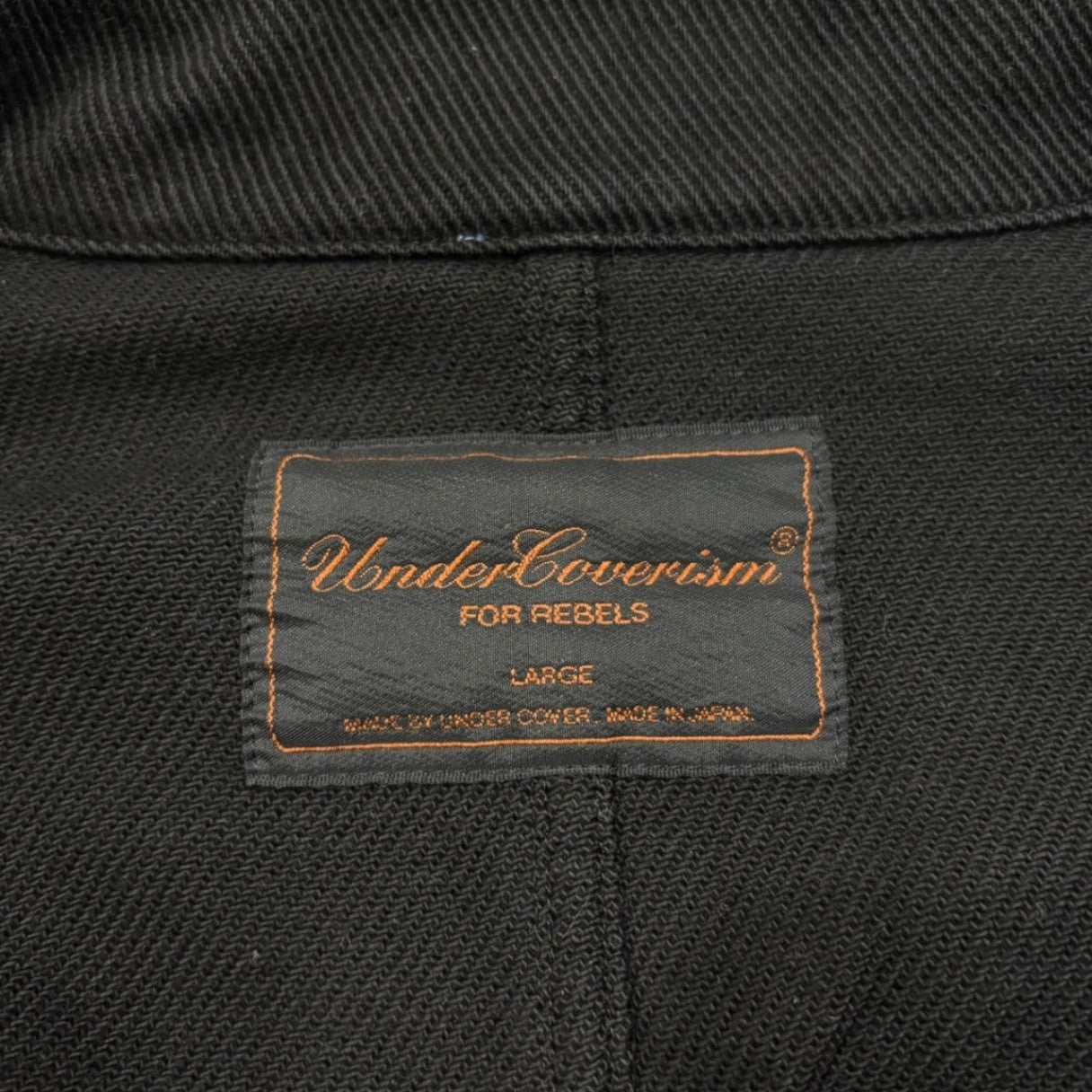 UNDERCOVERISM(アンダーカバイズム) 03SS SCAB Period Afghan Collar Panel Grunge Stitch Jacket SCAB期 襟アフガン切替 グランジ ステッチ ジャケット L ブラック×ブルー 稀少アイテム