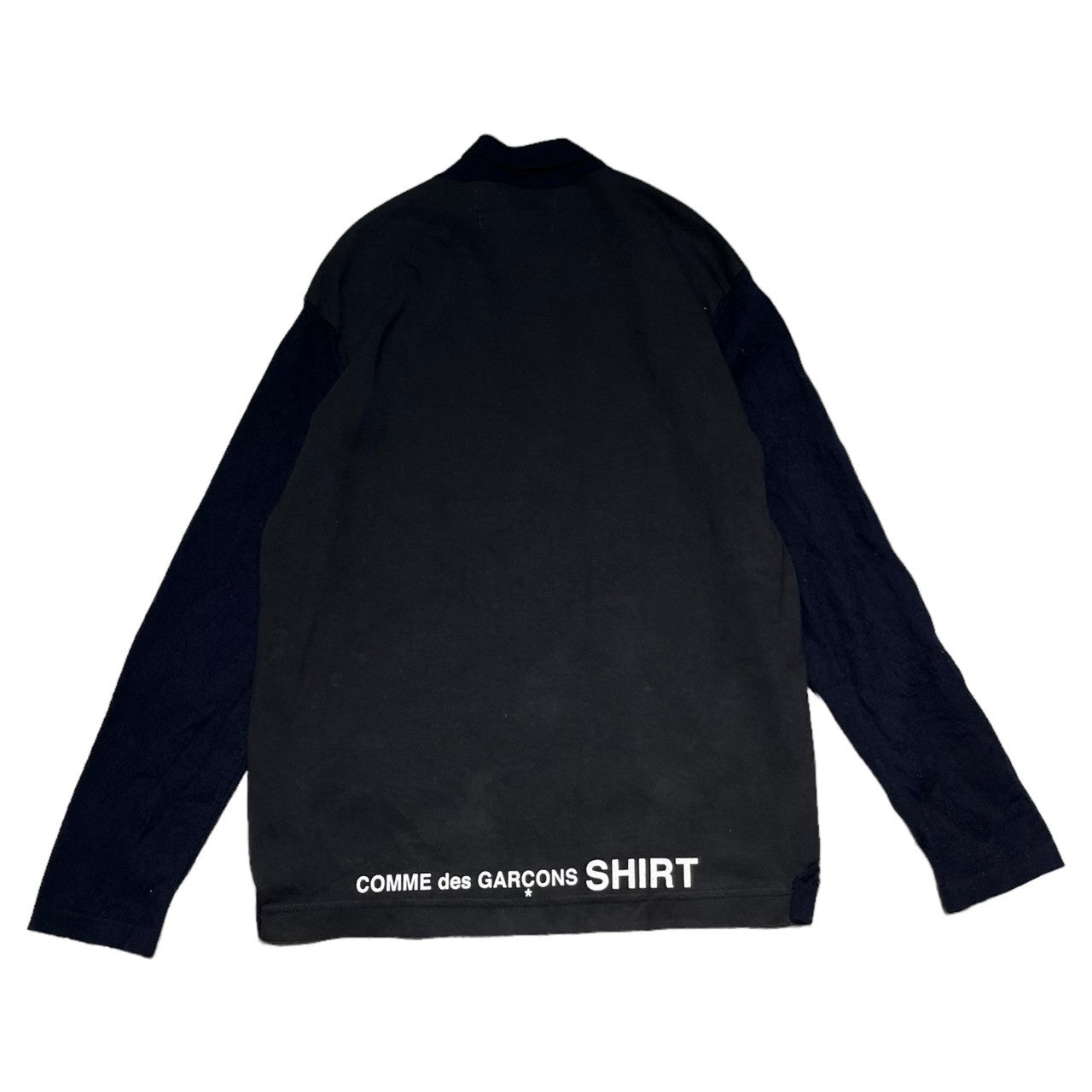 COMME des GARCONS SHIRT(コムデギャルソンシャツ) Back logo switchable zip knit polo shirt バック ロゴ 切替 ジップ ニット ポロシャツ W12806 M ネイビー