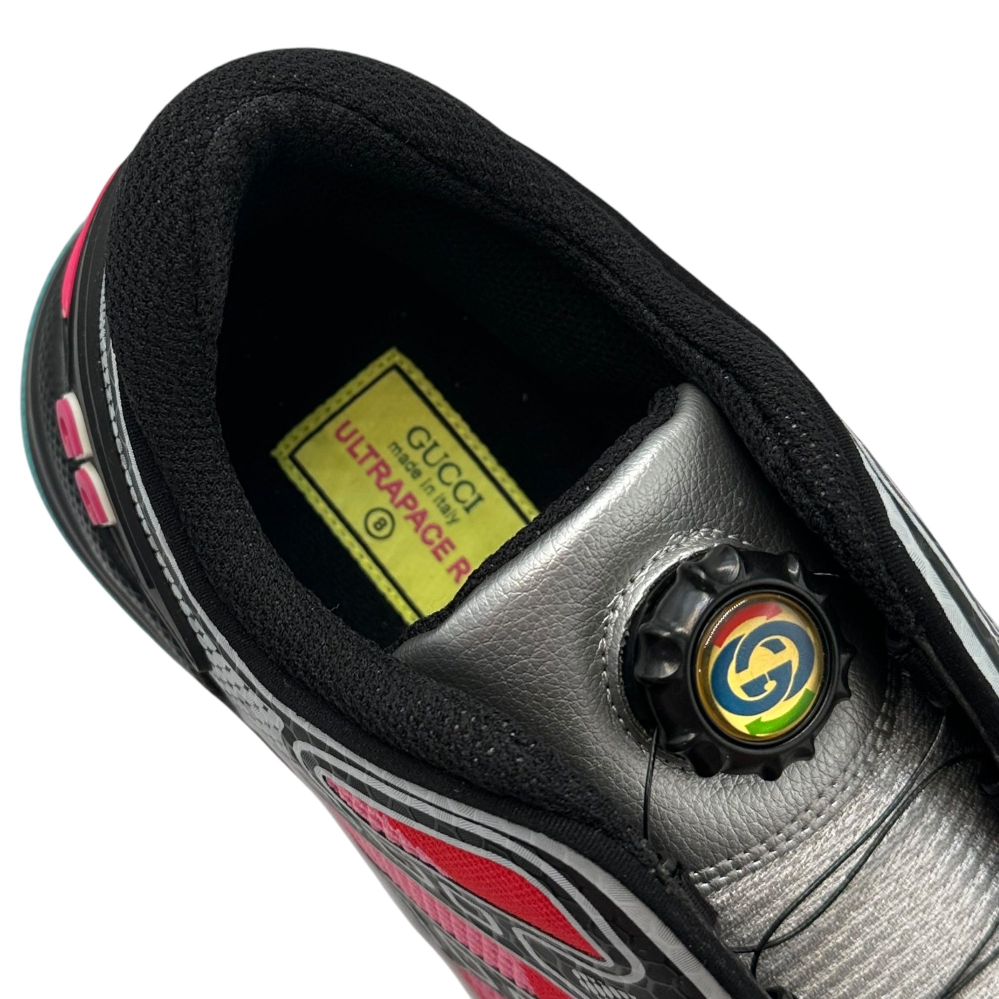 GUCCI(グッチ) 20SS Ultrapace R Mismatched - Neon Pink Yellow ウルトラペース R ワイヤー ダイヤル スニーカー 623151 8(27cm程度) イエロー×ピンク ディスク アシンメトリー