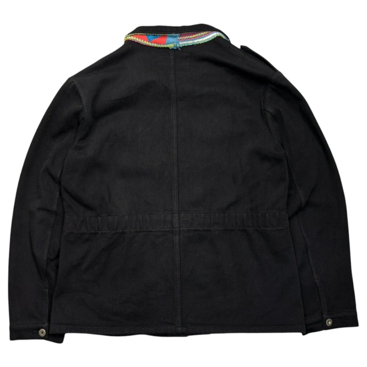UNDERCOVERISM(アンダーカバイズム) 03SS SCAB Period Afghan Collar Panel Grunge Stitch Jacket SCAB期 襟アフガン切替 グランジ ステッチ ジャケット L ブラック×ブルー 稀少アイテム