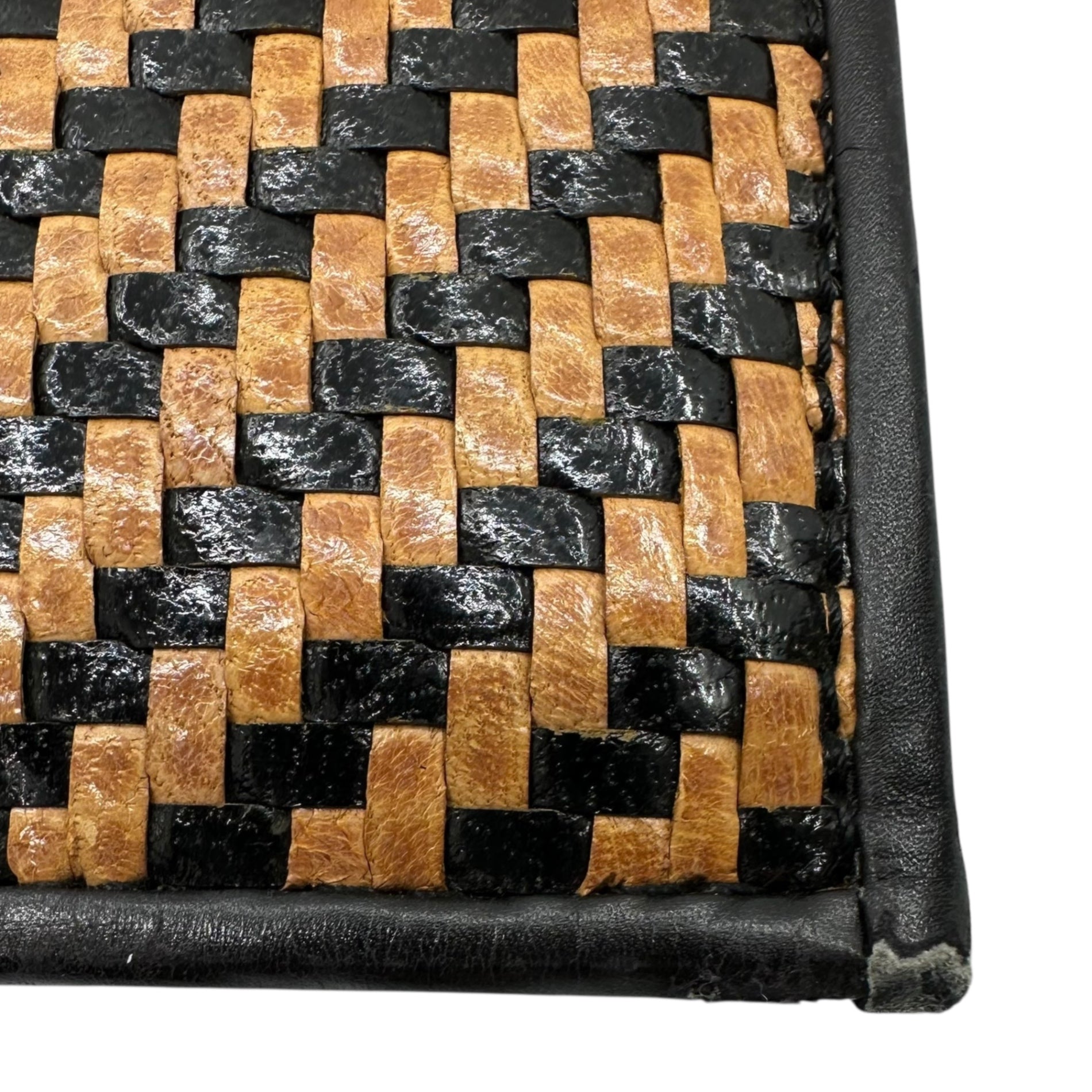 YVES SAINT LAURENT(イヴサンローラン) Intrecciato Leather Shoulder Bag イントレチャート レザー ショルダー バッグ ブラウン×ブラック ヴィンテージ