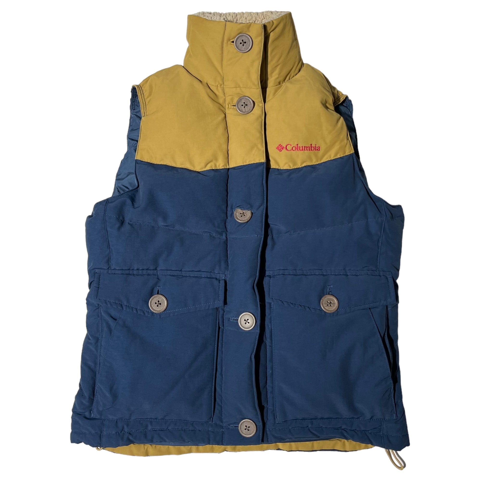 Columbia(コロンビア) BOA NECK DOWN VEST ボア ネック ダウンベスト M ネイビー×ブラウン