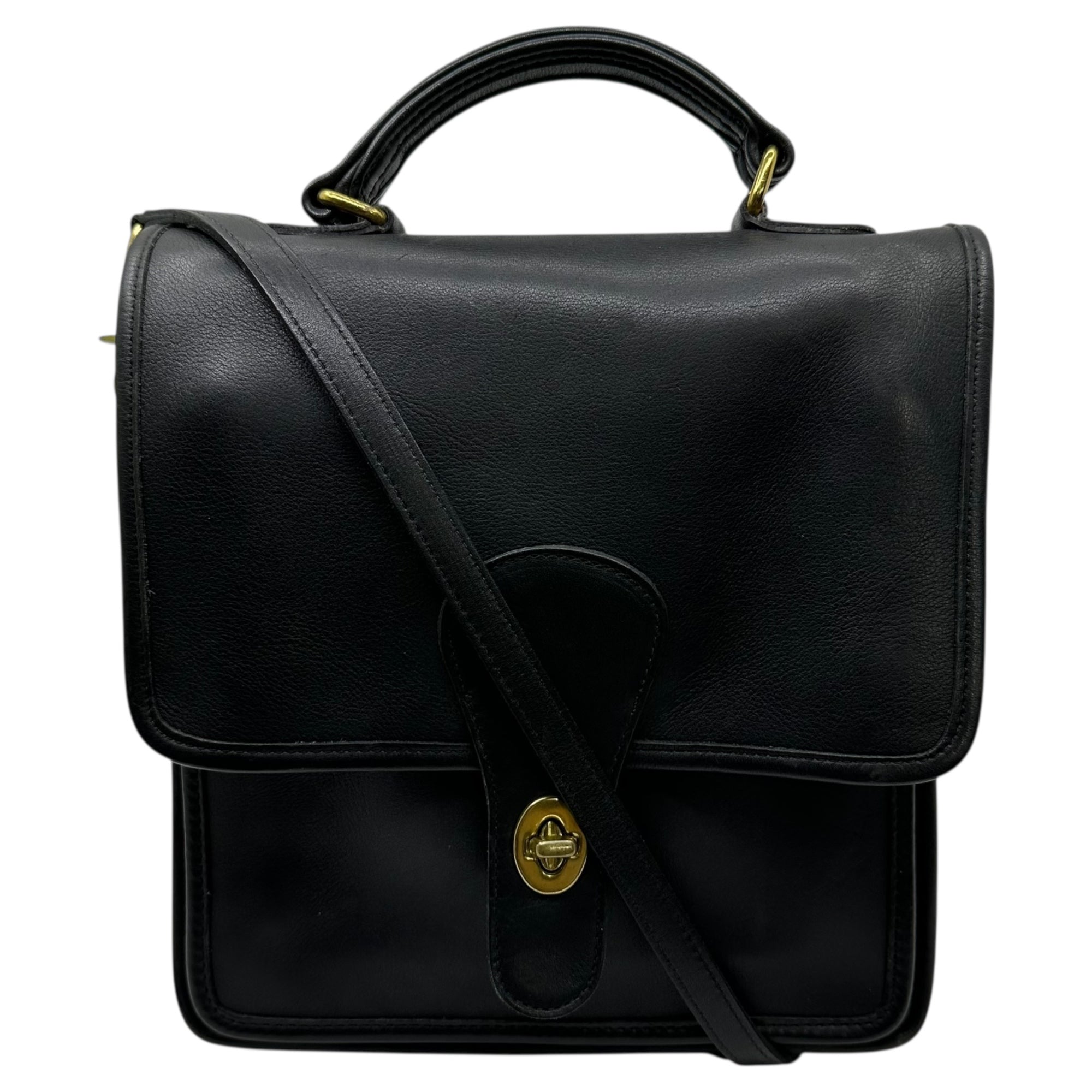 OLD COACH(オールドコーチ) Willis Turnlock Leather 2-Way Shoulder Bag ウィリス ターンロック レザー 2WAY ショルダー バッグ 5130 ブラック