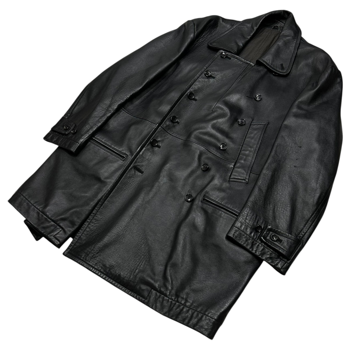 Y's bis(ワイズビス) 1980's Lamb Leather Double Leather Coat ラム レザー ダブル レザー コート BF-C16-761 FREE ブラック 80s ワイズビス初期生産品 稀少 アーカイブ