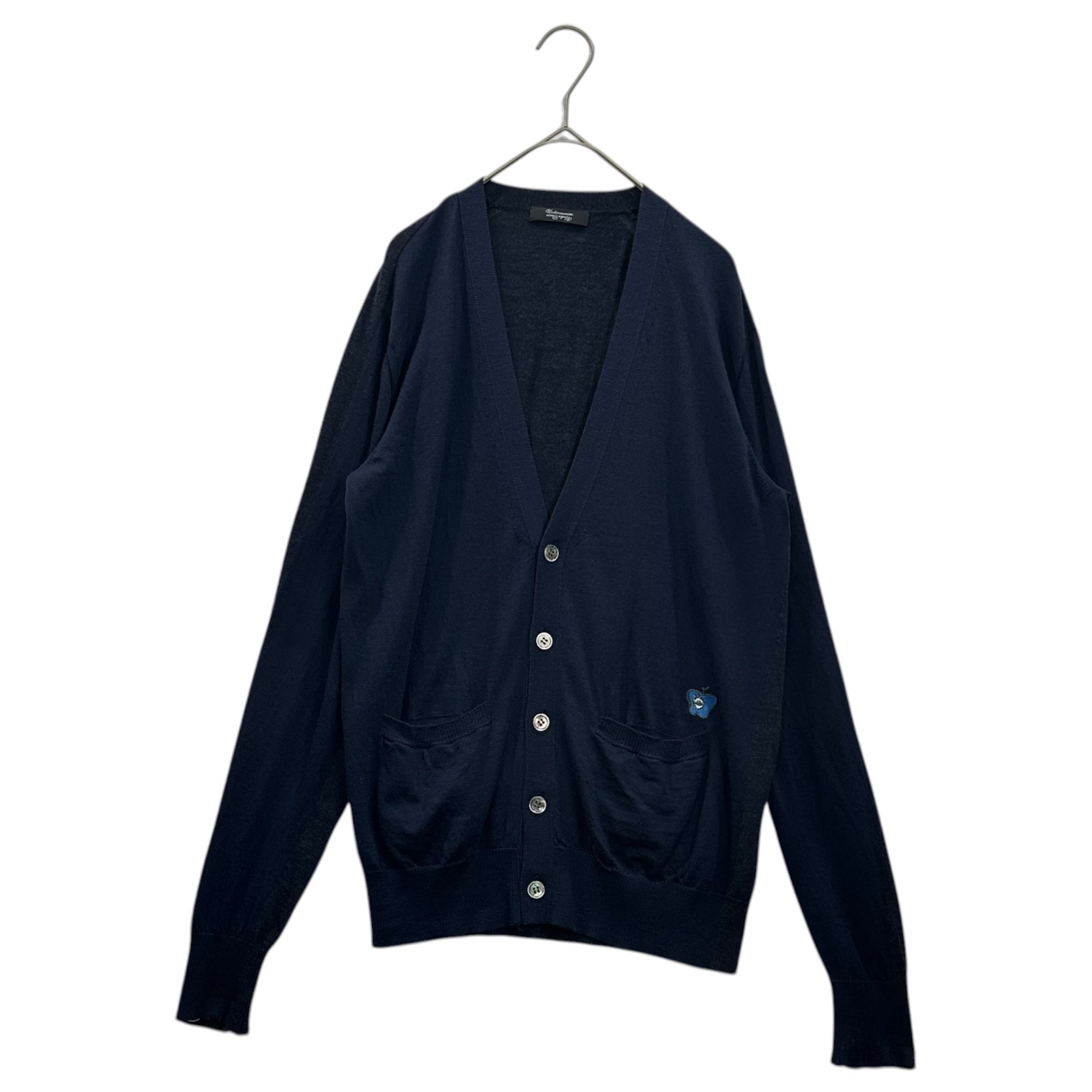 UNDERCOVERISM(アンダーカバイズム) 12AW GILAPPLE Patch V-neck Cardigan ギラップル ワッペン Vネック カーディガン J9902 2(S程度) ネイビー×チャコールグレー