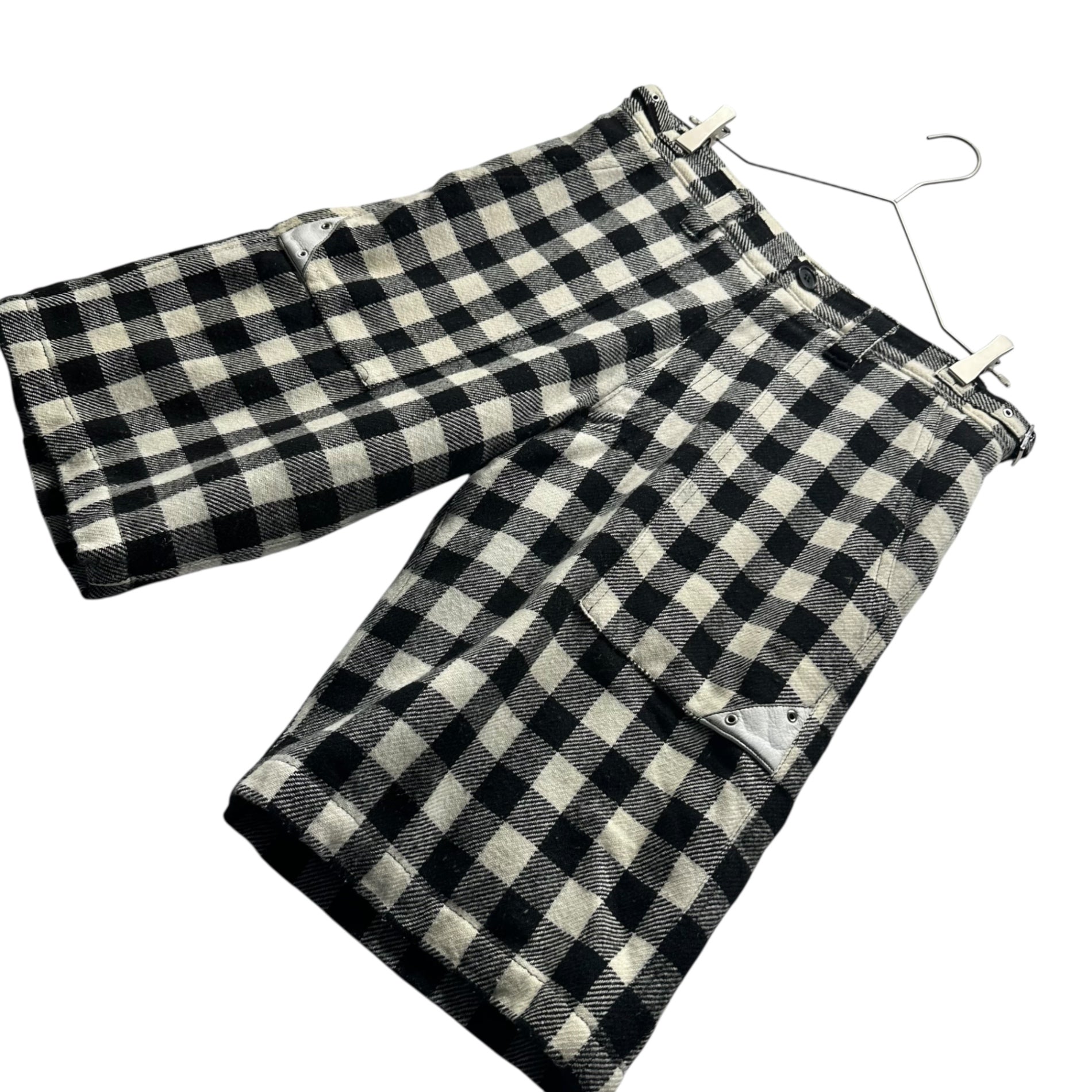 MILKBOY(ミルクボーイ) 90~00's Punk Check Shorts 90年～00年代 パンク チェック ショーツ 0P-0096 FREE(M~L程度) ブラック×ホワイト アーカイブ