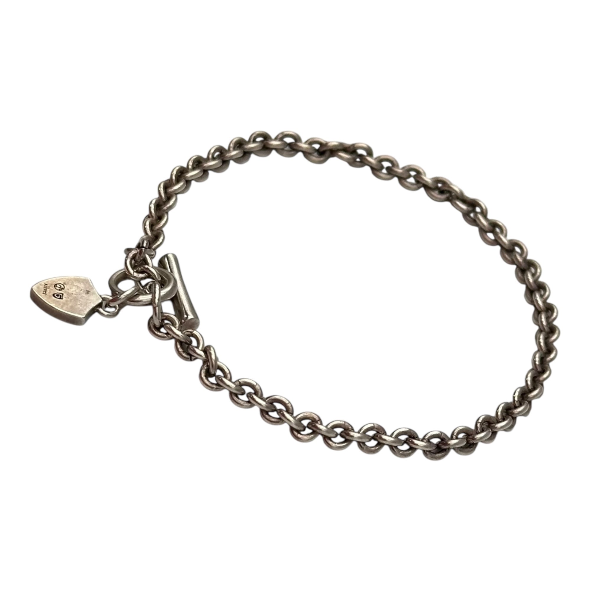 GARNI(ガルニ) Logo Fine Chain Bracelet ロゴ 細 チェーン ブレスレット シルバー×ブルー