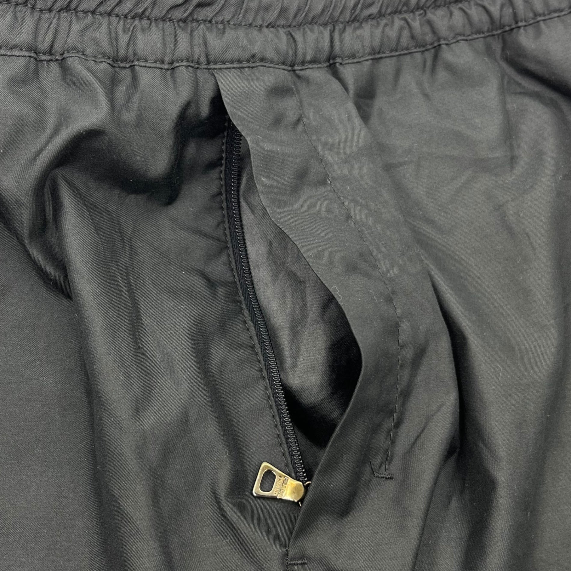 PRADA SPORT(プラダスポーツ) 00's  Hem zip logo tech pants 裾 ジップ ロゴ テック パンツ 48(M程度) ブラック Y2K トラック ジャージ