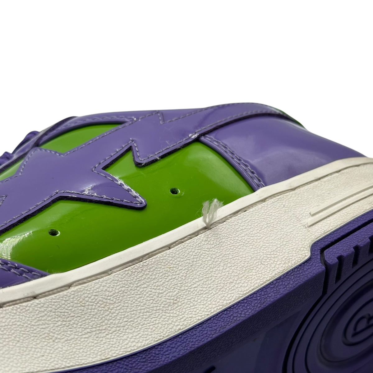 A BATHING APE(アベイシングエイプ) Patent Bape Sta Low-Cut Sneakers エナメル ベイプ スタ ローカット スニーカー 1L30191303 9.5 パープル×グリーン