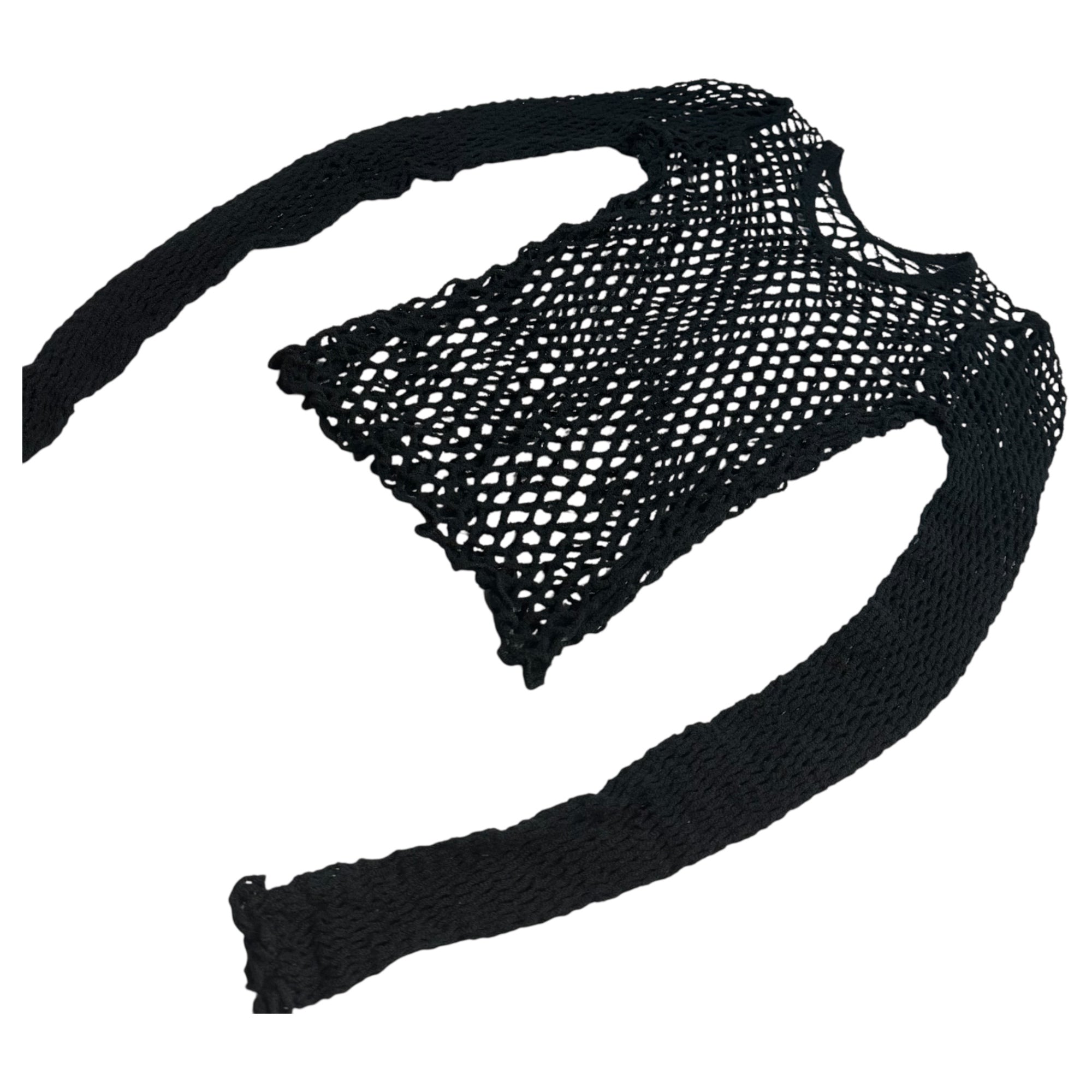 COMME des GARCONS JUNYA WATANABE(コムデギャルソンジュンヤワタナベ) Wool Nylon Mesh Knit Top ウール ナイロン メッシュ カットソー JT-T027 FREE ブラック