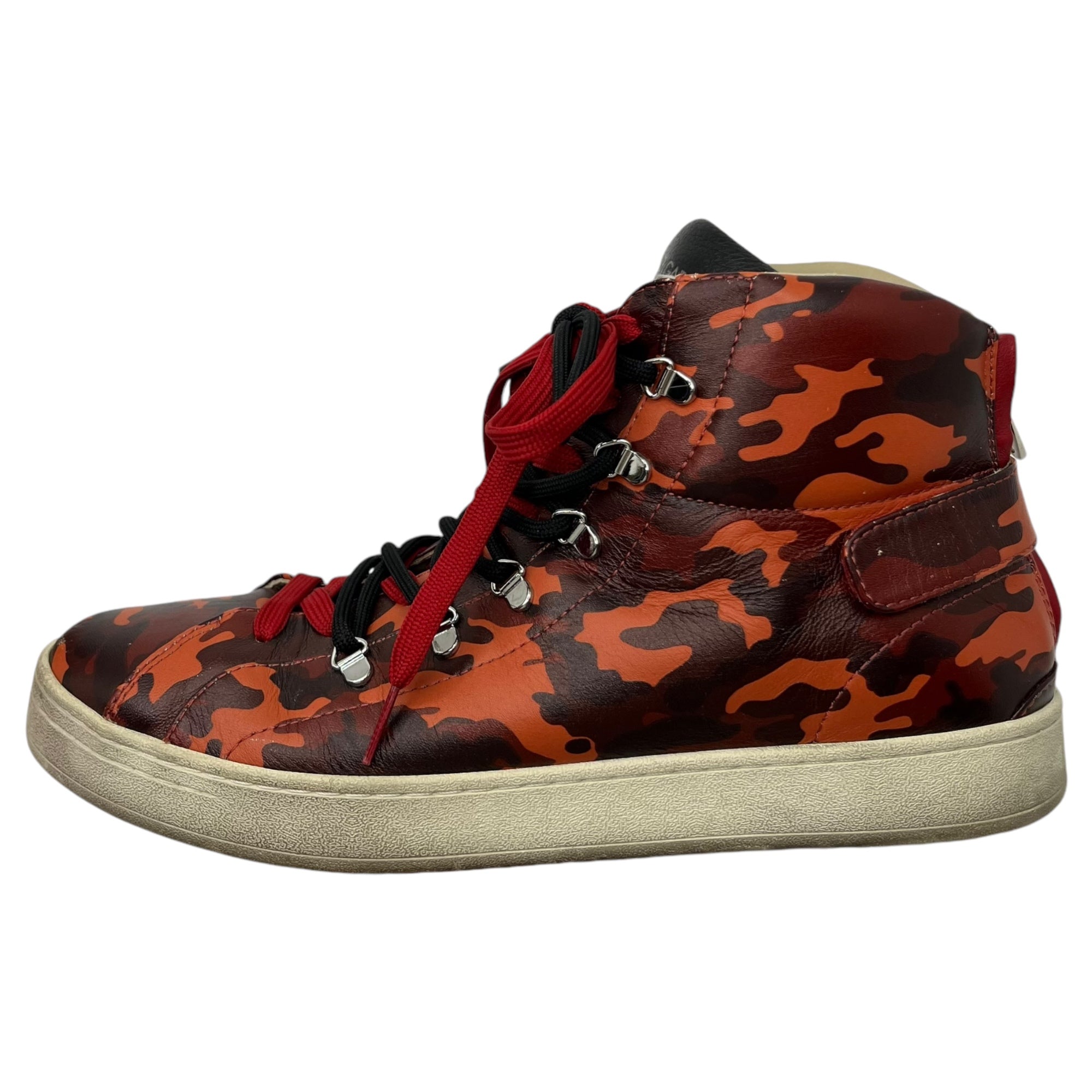 DOLCE&GABBANA(ドルチェ&ガッバーナドルガバ) Double lace camouflage high-cut sneakers ダブル シューレース カモフラ ハイカット スニーカー CS1247 8(26.5xm~27cm程度) レッド