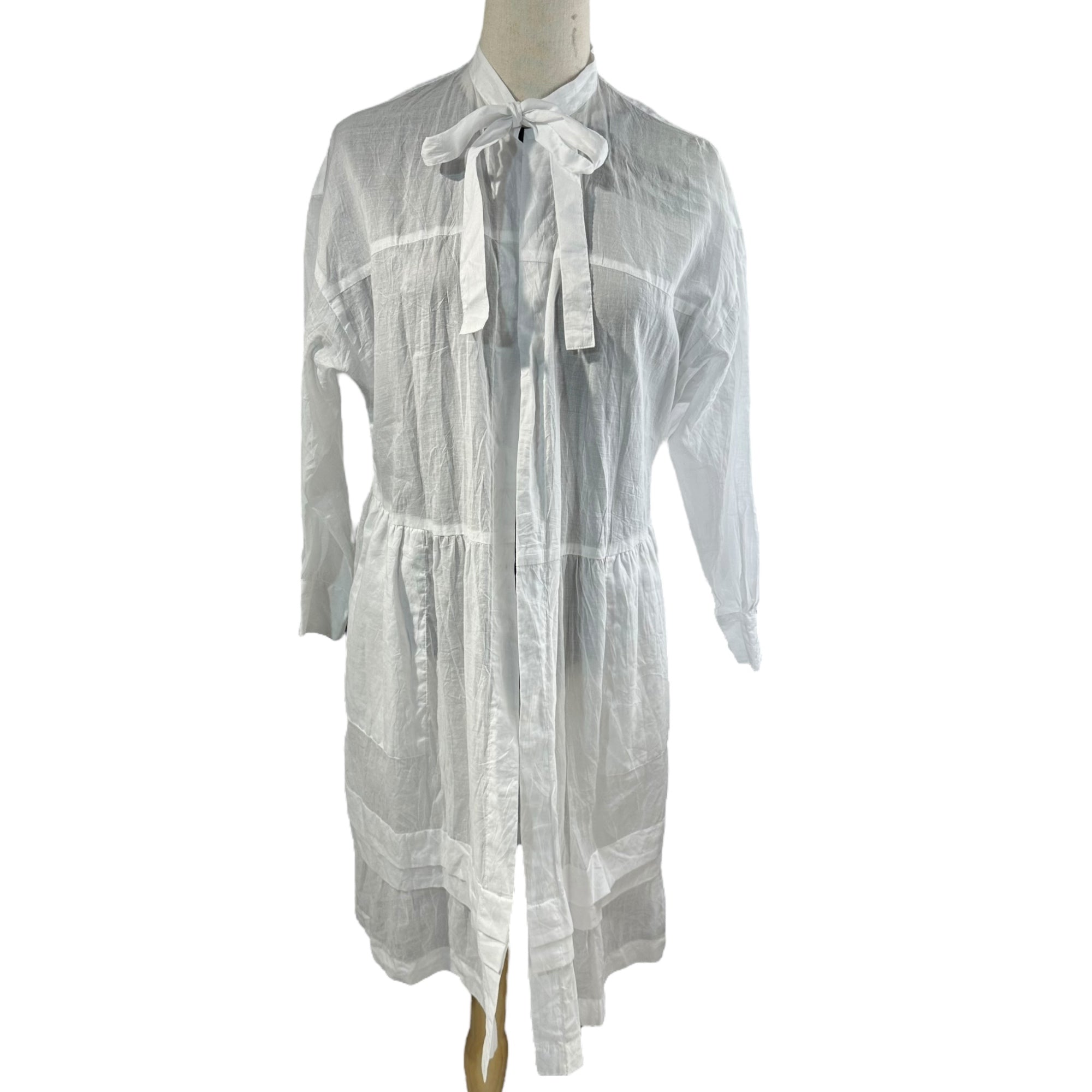 tricot COMME des GARCONS(トリココムデギャルソン) 10SS Cotton L/S Gown Dress コットン 長袖 ガウン ワンピース TE-O030 S ホワイト AD2009