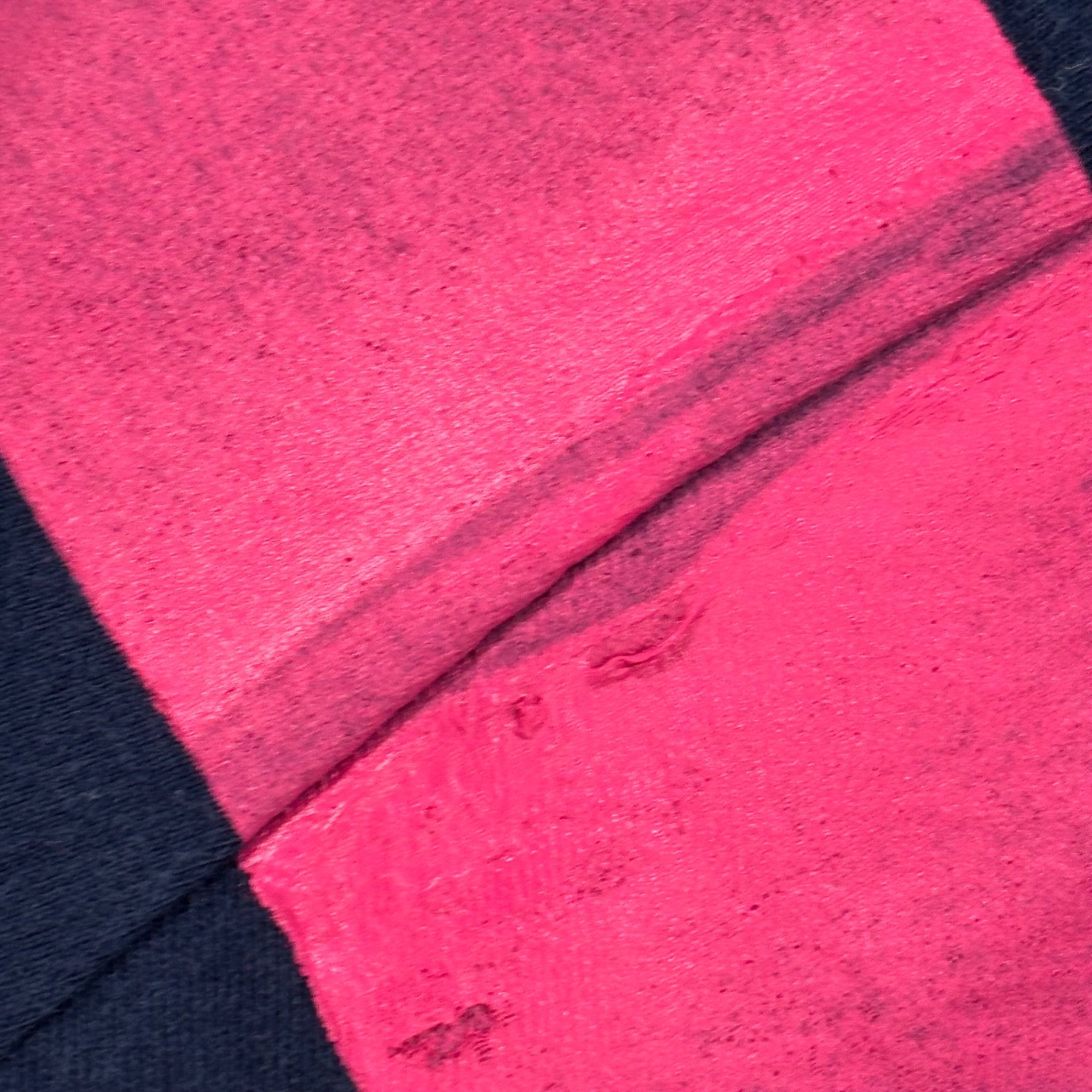 THE POOL AOYMA(ザプールアオヤマ) S/S T-shirt with chest pocket and line print胸ポケット ライン プリント 半袖 Tシャツ 21290 L ネイビー×ピンク