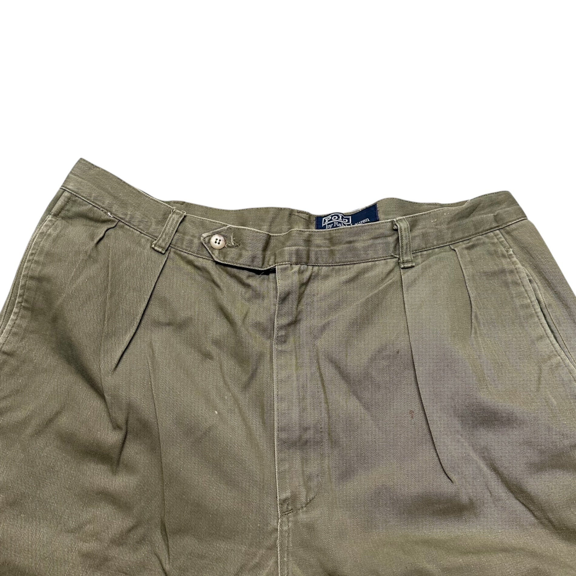 POLO RALPH LAUREN(ポロラルフローレン) 80's~90's 2-Tuck Chino Trousers 2タック チノ トラウザー 実寸W37(94cm) カーキ 80年代～90年代 ヴィンテージ パンツ