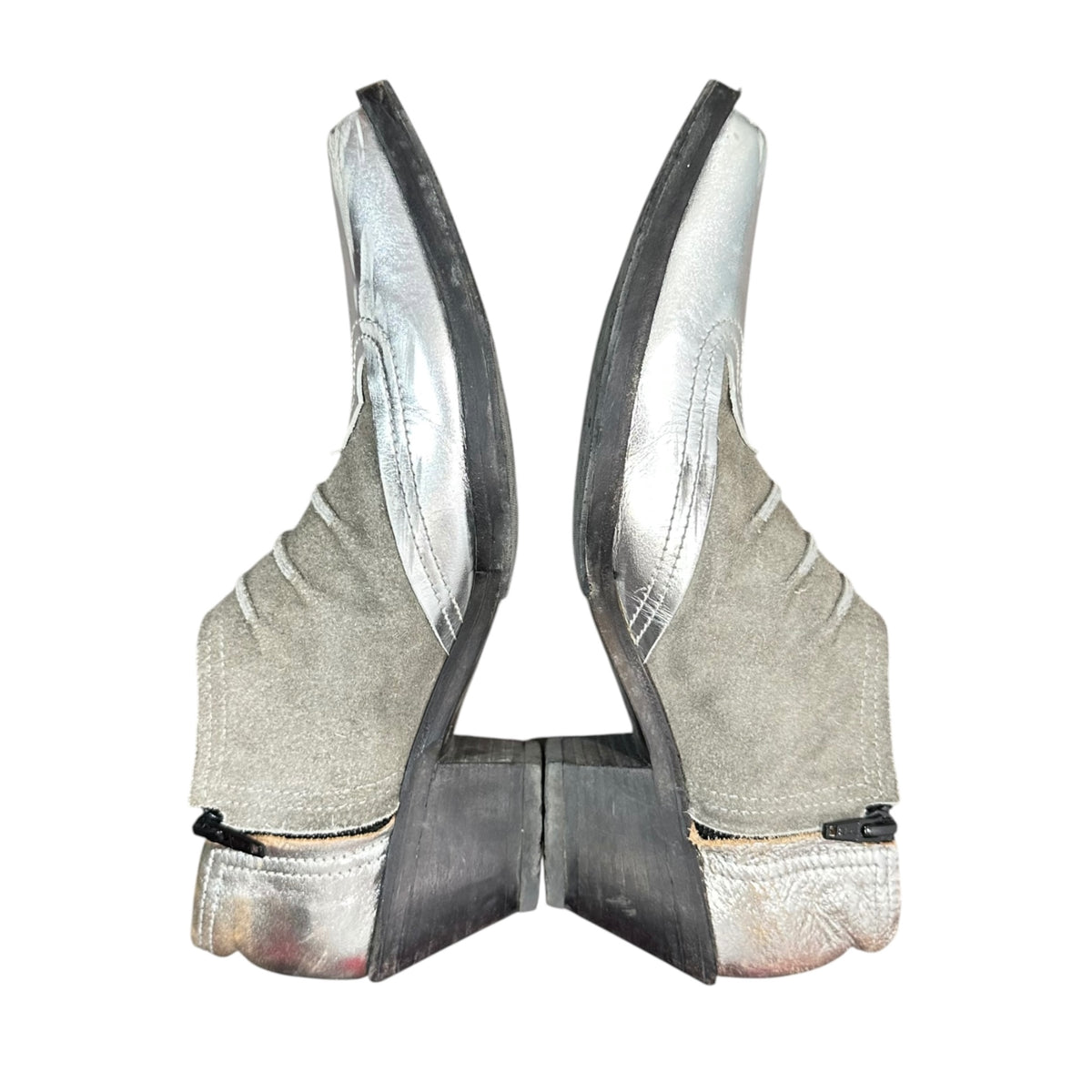 JUNYA WATANABE COMME des GARCONS(ジュンヤワタナベコムデギャルソン) Western Short Boots サイドジップ ウエスタン ショート ブーツ S(23.0cm程度) シルバー×グレー