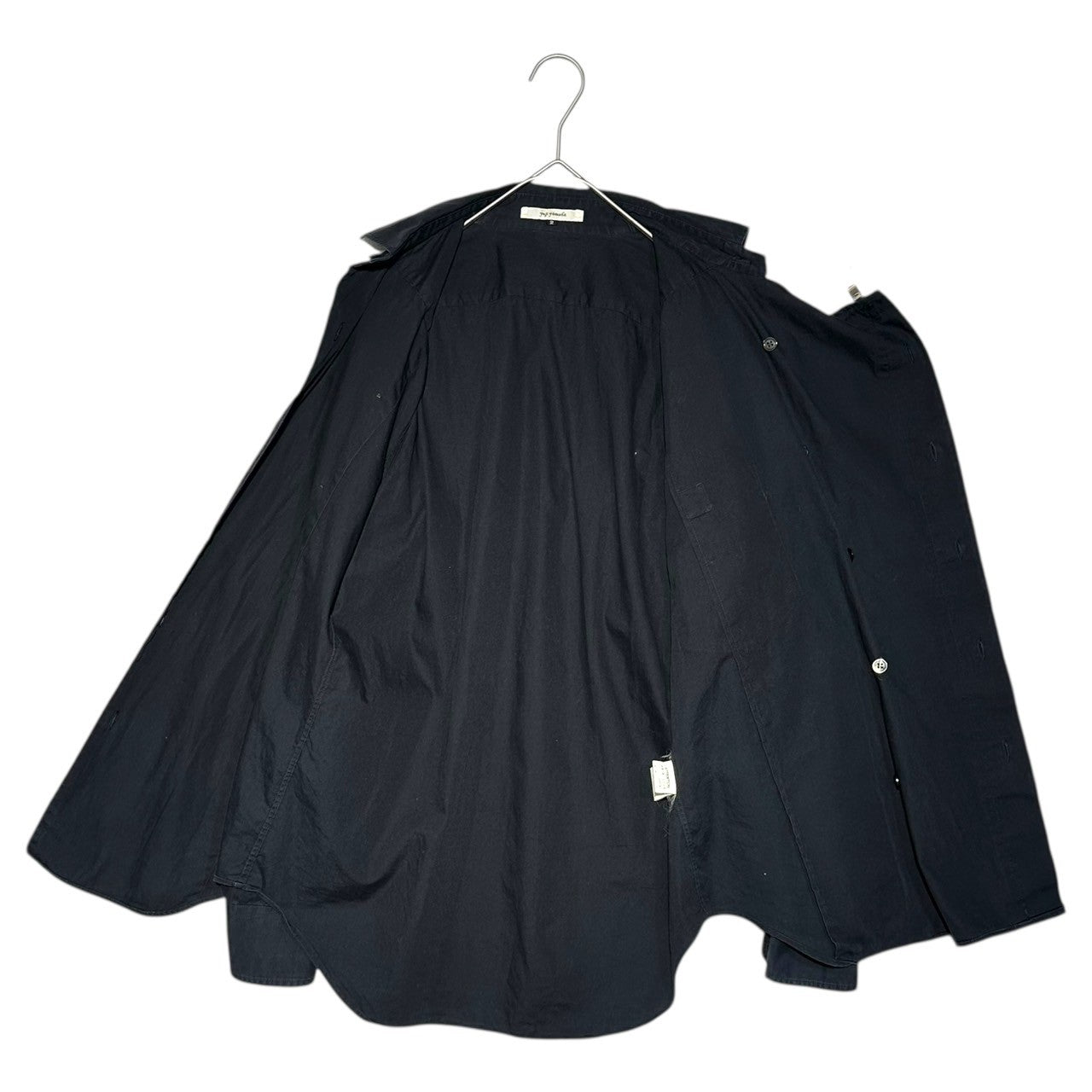yuji yamada(ユージヤマダ) 90's Front hook design long sleeve shirt 90年代 フロント フック デザイン 長袖 シャツ ブラック