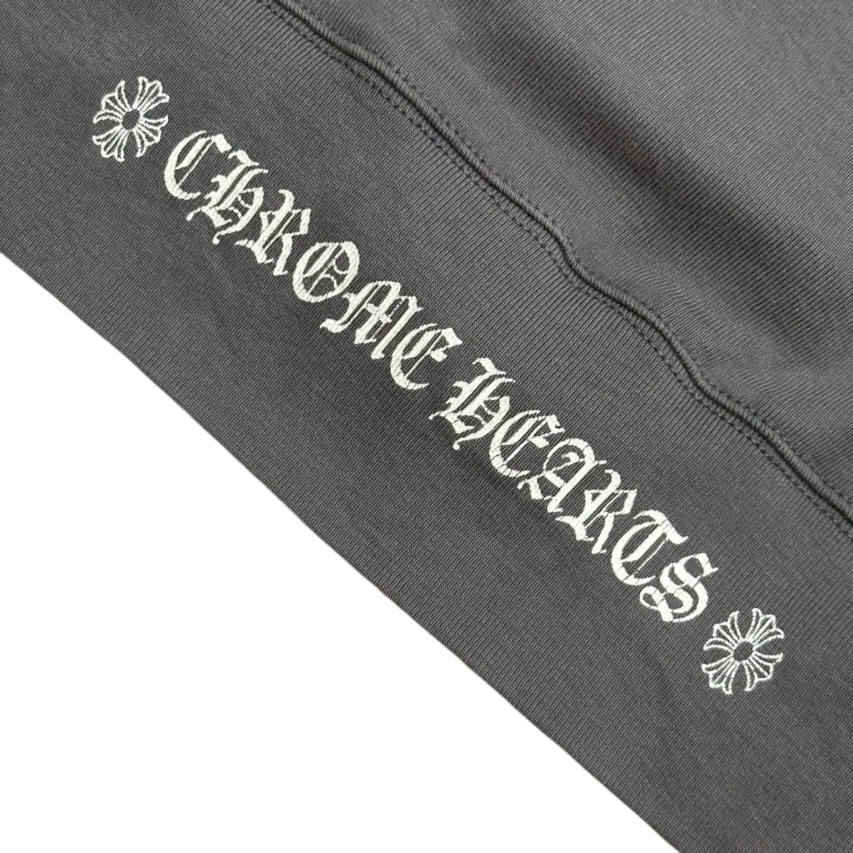 CHROME HEARTS(クロムハーツ) Old Cemetery Cross Print Dagger Zip-Up Cut-and-Sewn オールド セメタリー クロス プリント ダガージップ アップ カットソー S グレー×ホワイト