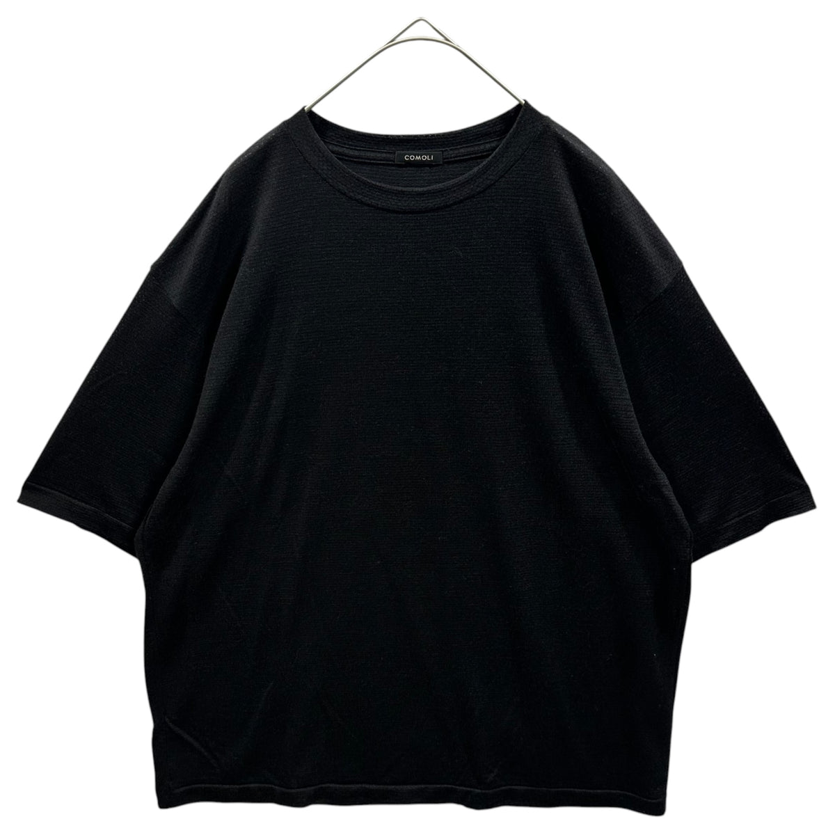 COMOLI(コモリ) 2025SS Wool mesh S/S T-shirt ウールメッシュ 半袖Tシャツ B01-05032 2 ブラック