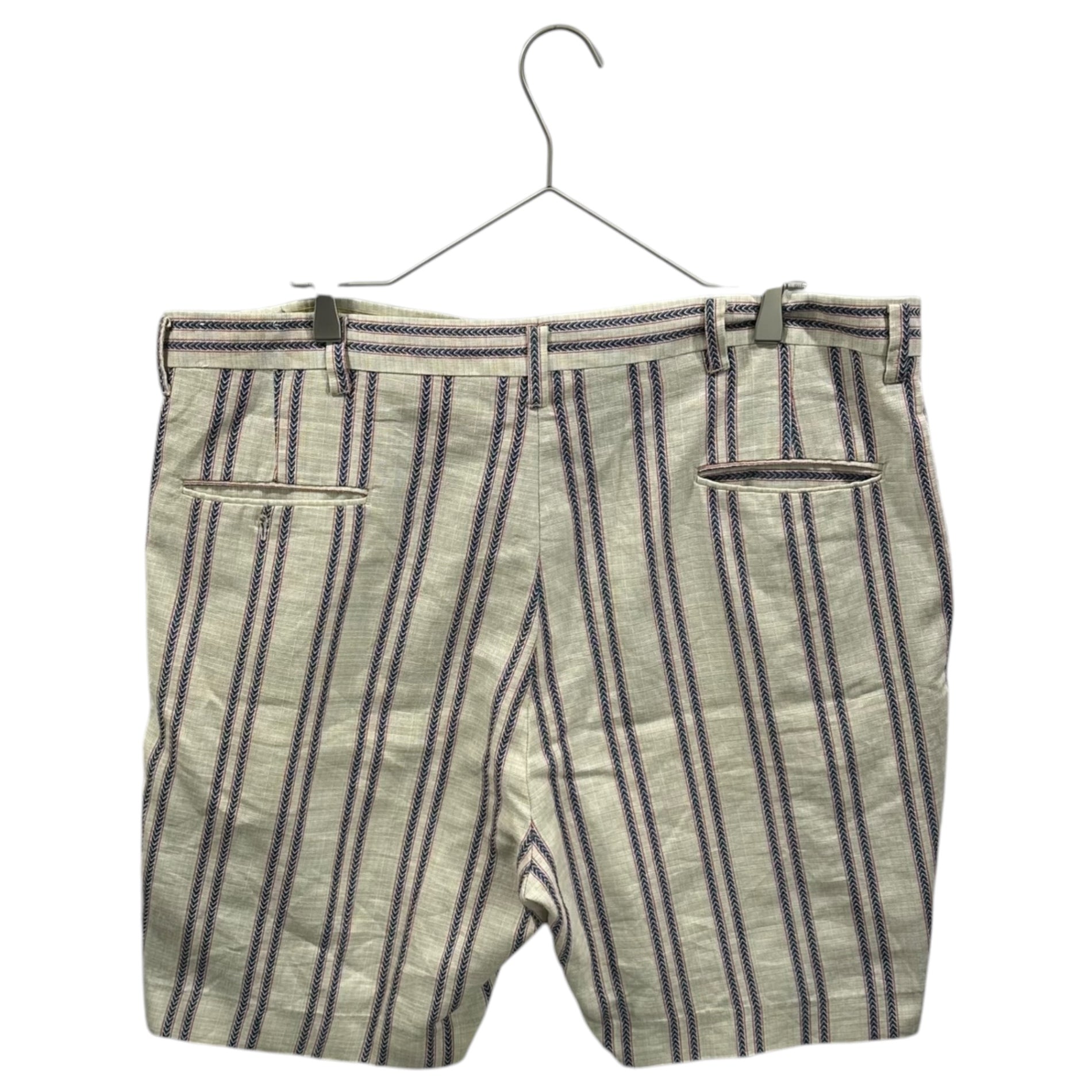 VINTAGE(ヴィンテージ) 70~80's Linen Striped Shorts リネン ストライプ ショーツ ハーフパンツ アイボリー×ネイビー×レッド