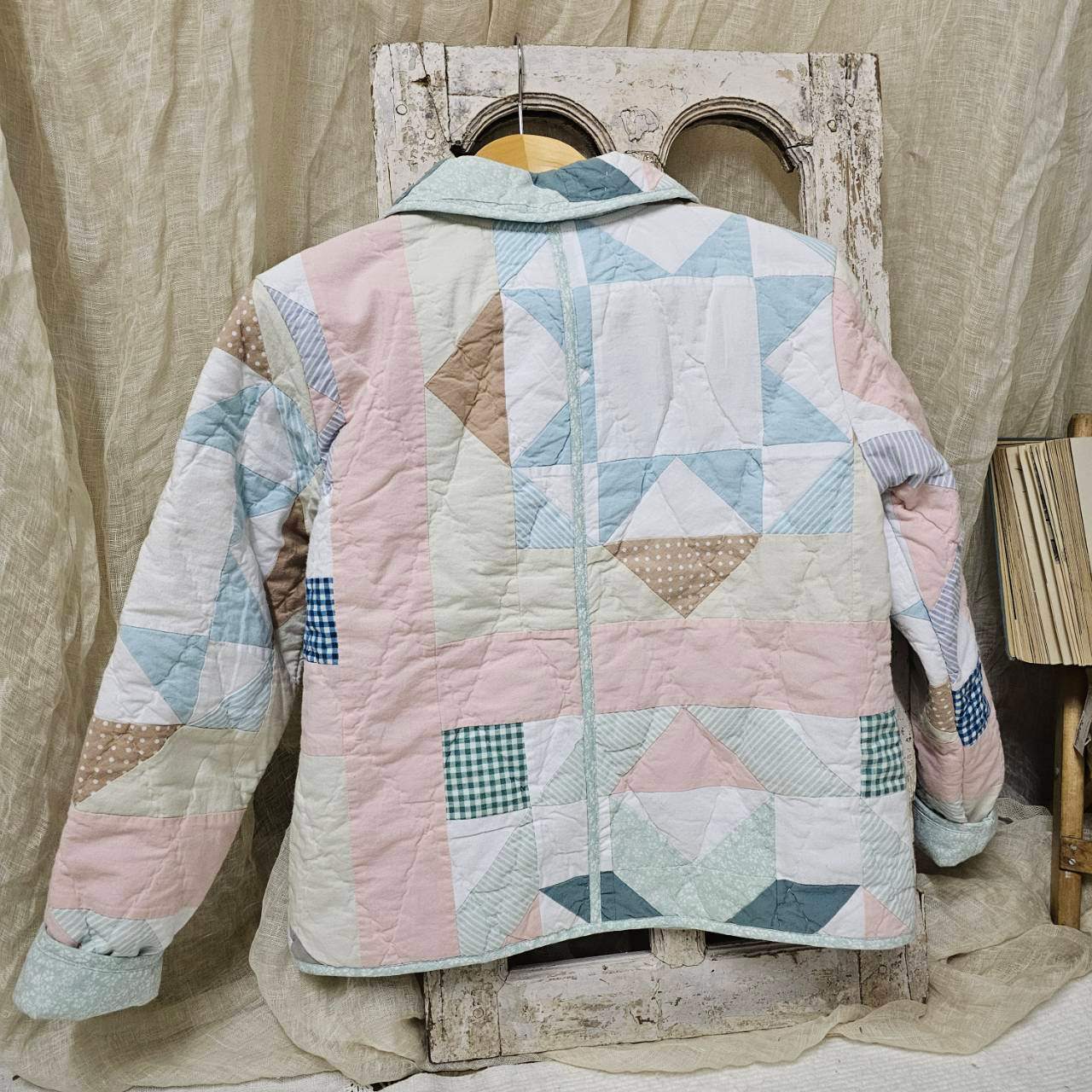 used_(ユーズド)  Patch_ quilted patchwork handmade jacket/キルティングパッチワークハンドメイドジャケット M ミックス