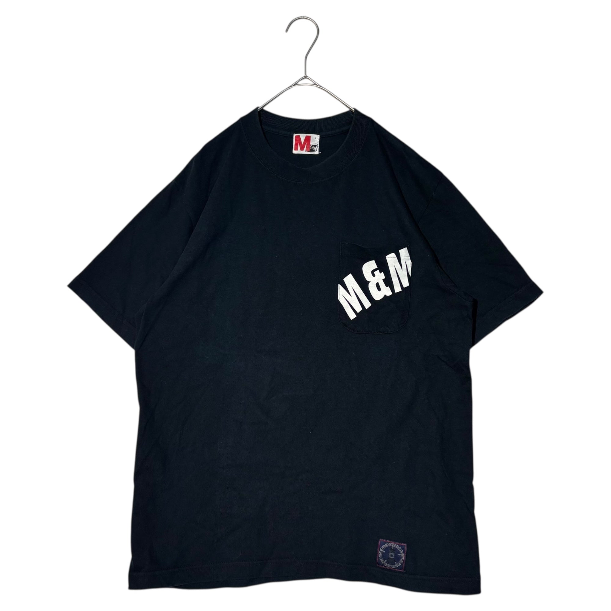 M&M(エム&エム) 00's Pocket Logo Print T-Shirt ポケット ロゴ プリント Ｔシャツ M ブラック