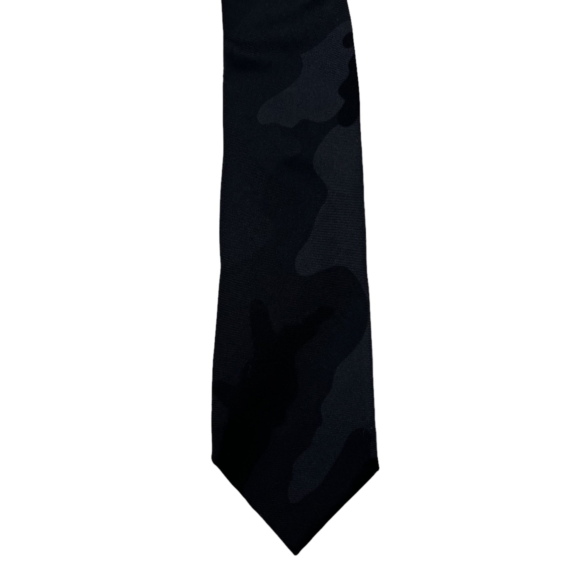 VALENTINO(ヴァレンティノ/ヴァレンチノ) Camouflage silk tie カモフラ シルク ネクタイ ブラック イタリア製