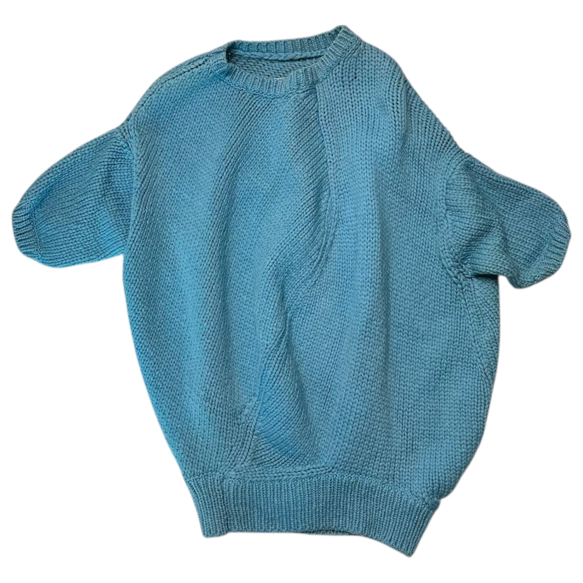 COMME des GARCONS(コムデギャルソン) 96AW  Balloon type twisted S/S knit pullover バルーンタイプ 捻じれ 半袖 ニット プルオーバー GN-100030 FREE ブルー AD1996 ヴィンテージ アーカイブ