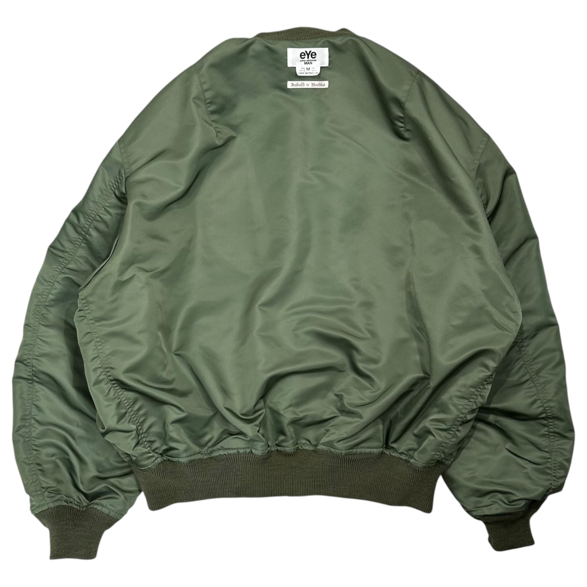 eye JUNYA WATANABE MAN(アジュンヤワタナベマン) 2025AW Rebuild by Needles Co-branded Cotton-Nylon MA-1 Jacket Wネーム 綿ナイロンMA-1ジャケット WP-J902 M カーキ AD2025 ニードルズ