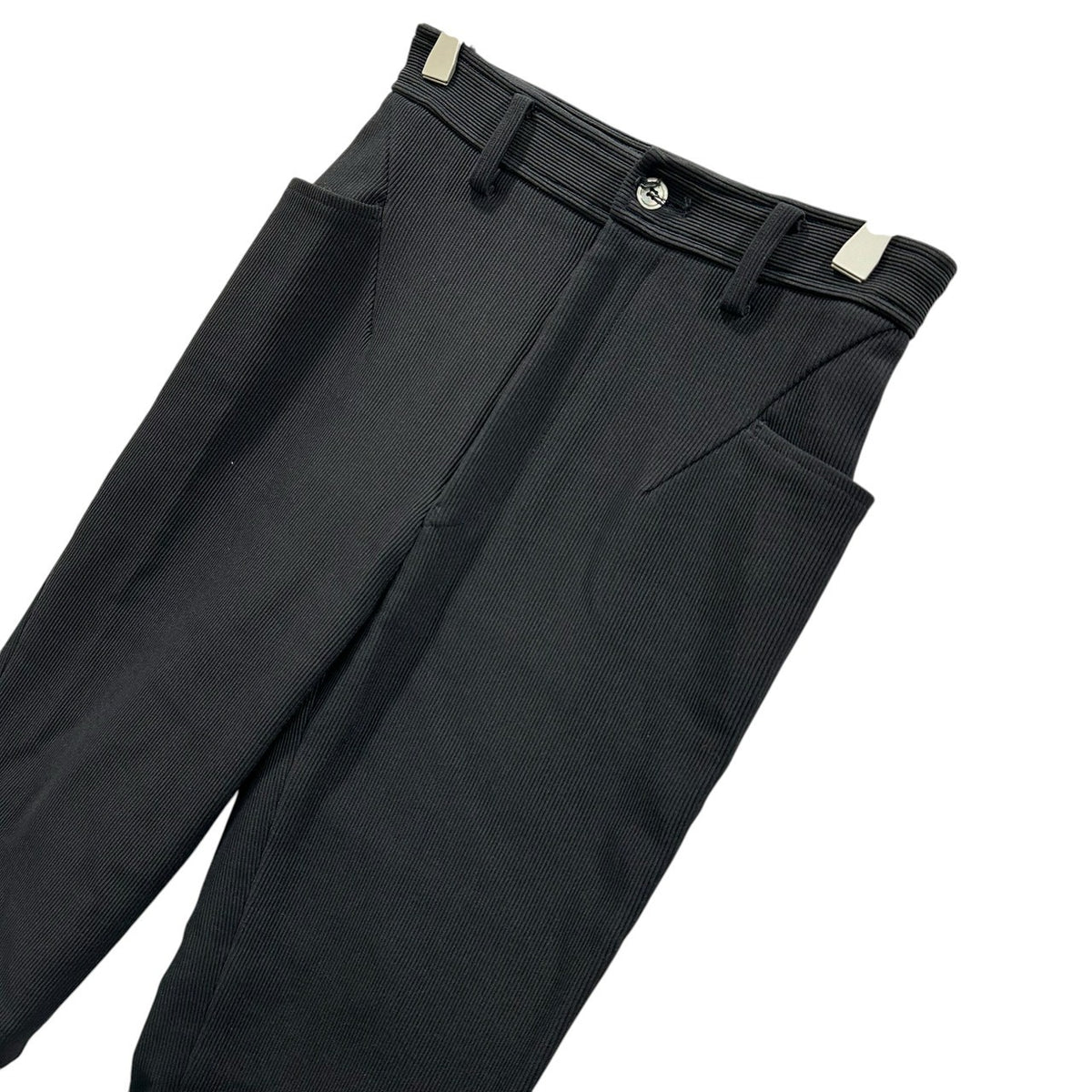 COMME des GARCONS(コムデギャルソン) 1990's Nylon-Cotton Ribbed Cropped Pants ナイロン コットン リブ クロップド パンツ GP-11007S S ブラック AD1989 90s アーカイブ