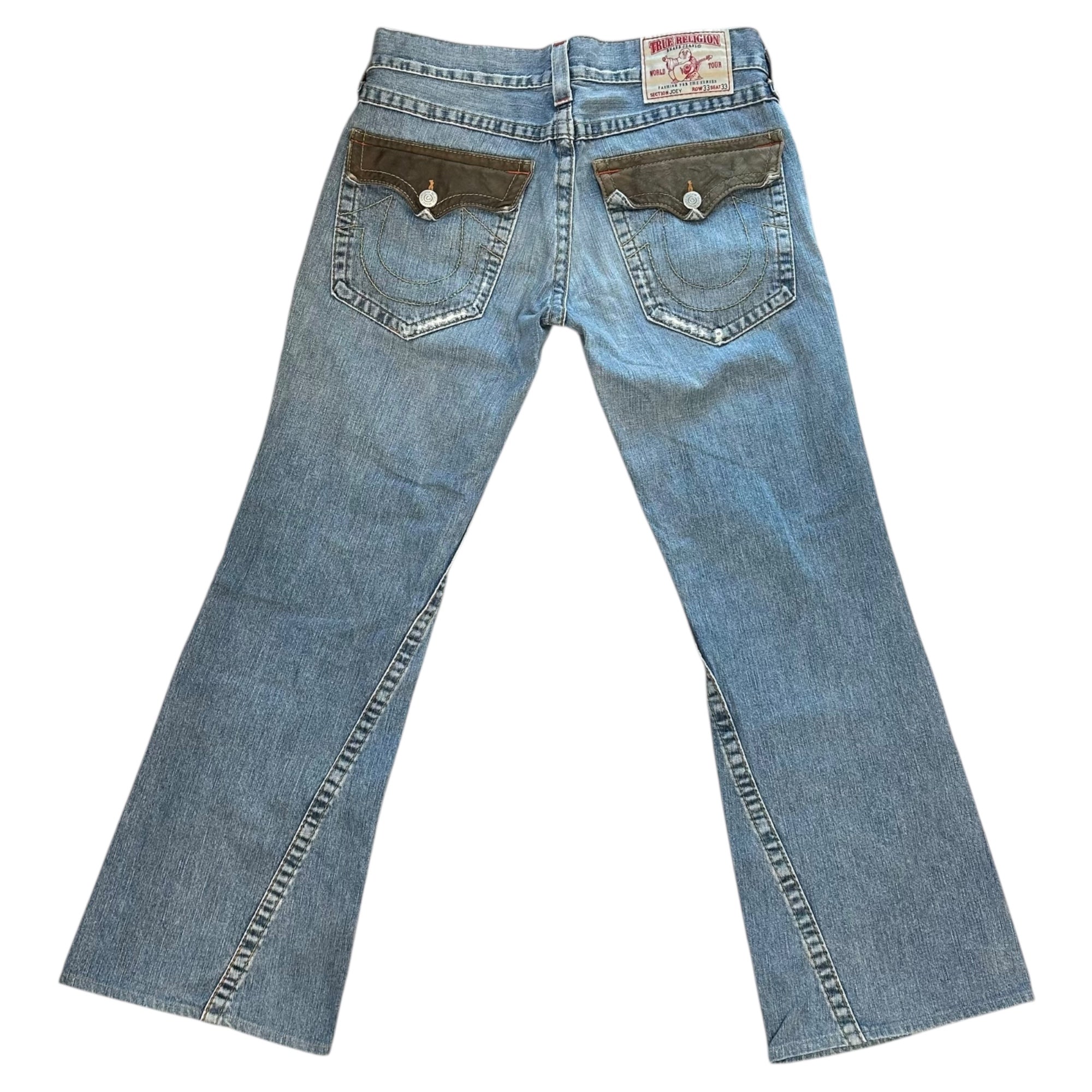 トゥルーレリジョン　ポケットにデザイン　フレア TRUE RELIGION(トゥルーレリジョン) 00's Leather Pocket Wide Flare