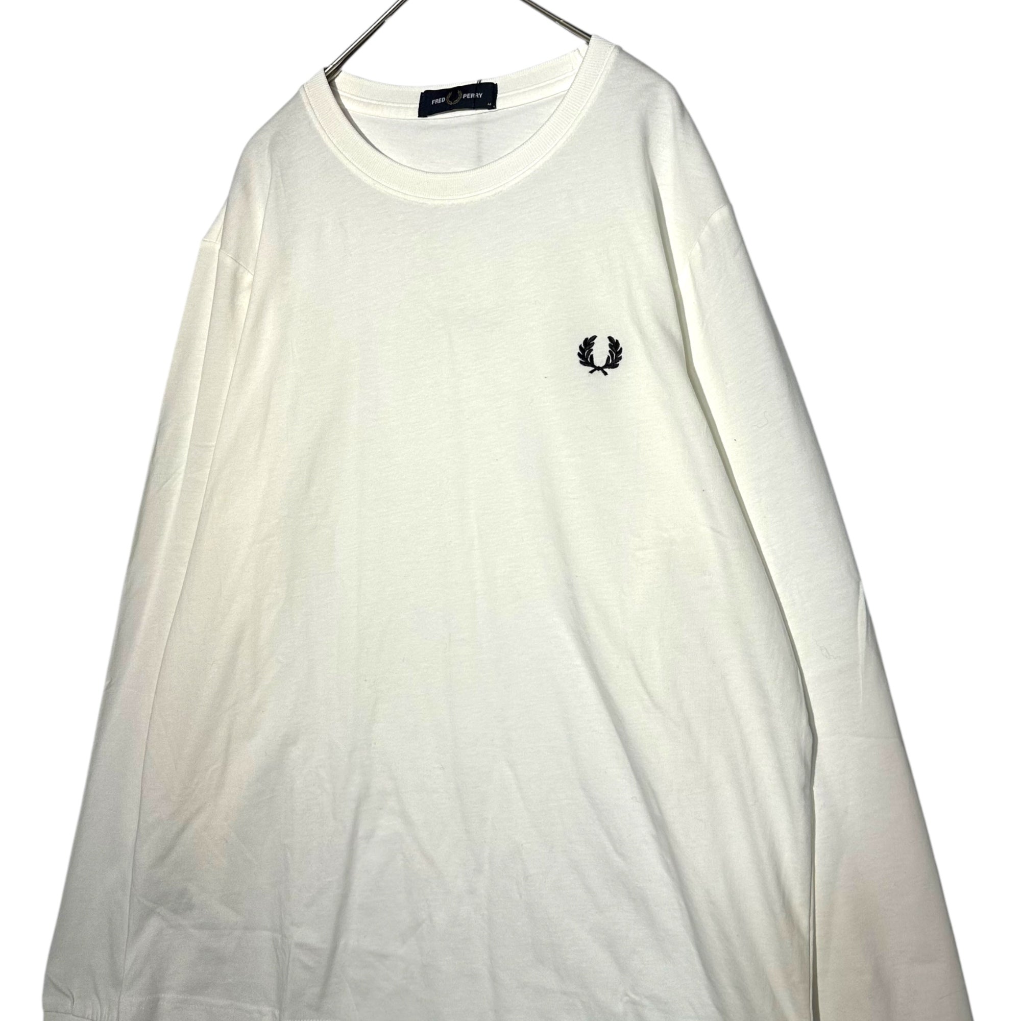 FRED PERRY(フレッドペリー) LONG SLEEVE CREW NECK T-SHIRT 長袖 クルーネック Tシャツ M8700 M ホワイト
