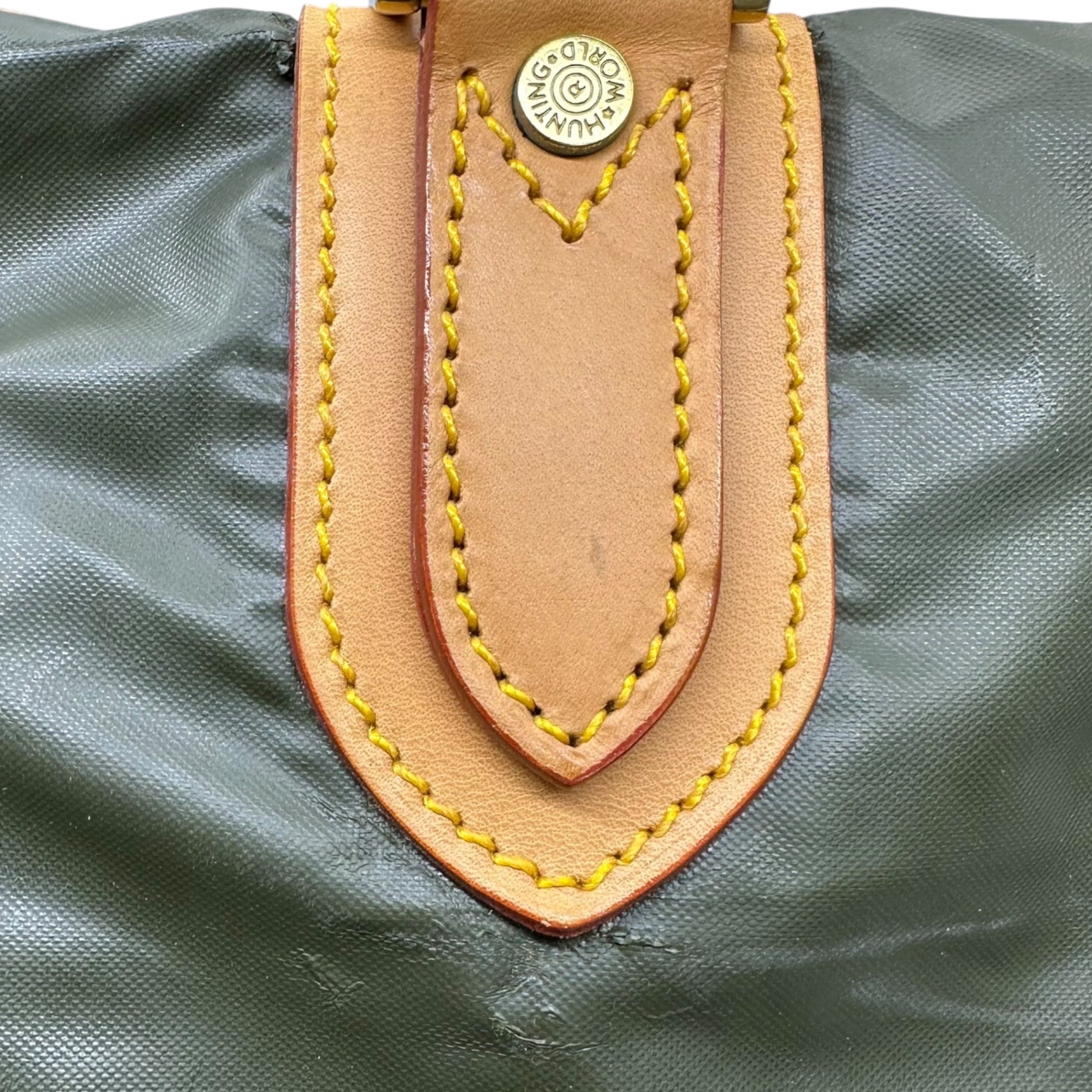 HUNTING WORLD(ハンティングワールド) 2WAY Batchu Cross Boston Bag 2WAY バチュークロス ゴルフ ボストン バッグ オリーブ×ベージュ レザー ショルダー