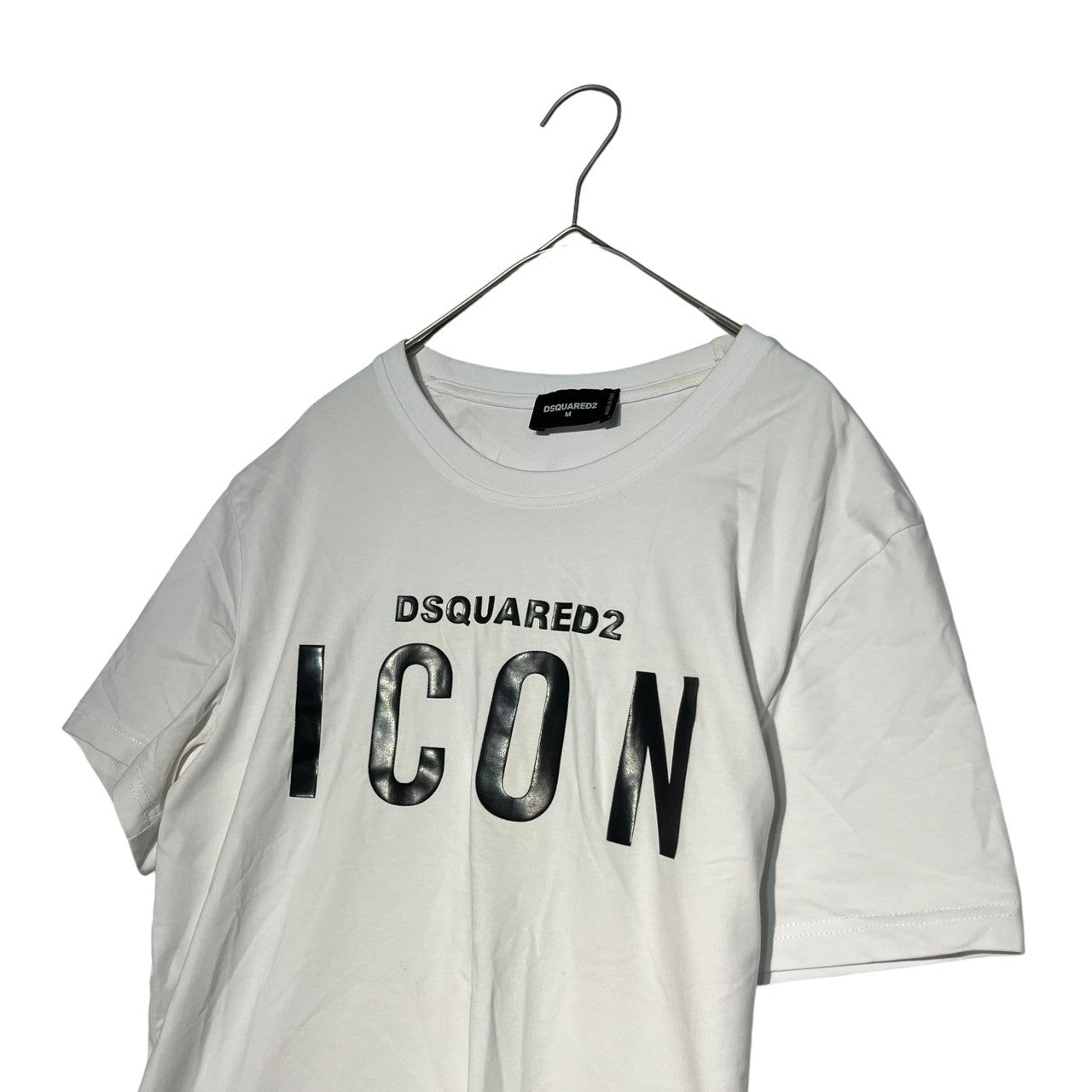 DSQUARED2(ディースクエアード) ICON LOGO PRINT TEE アイコン ロゴ プリントＴシャツ 72XHOOB Ｍ  ホワイト×ブラック