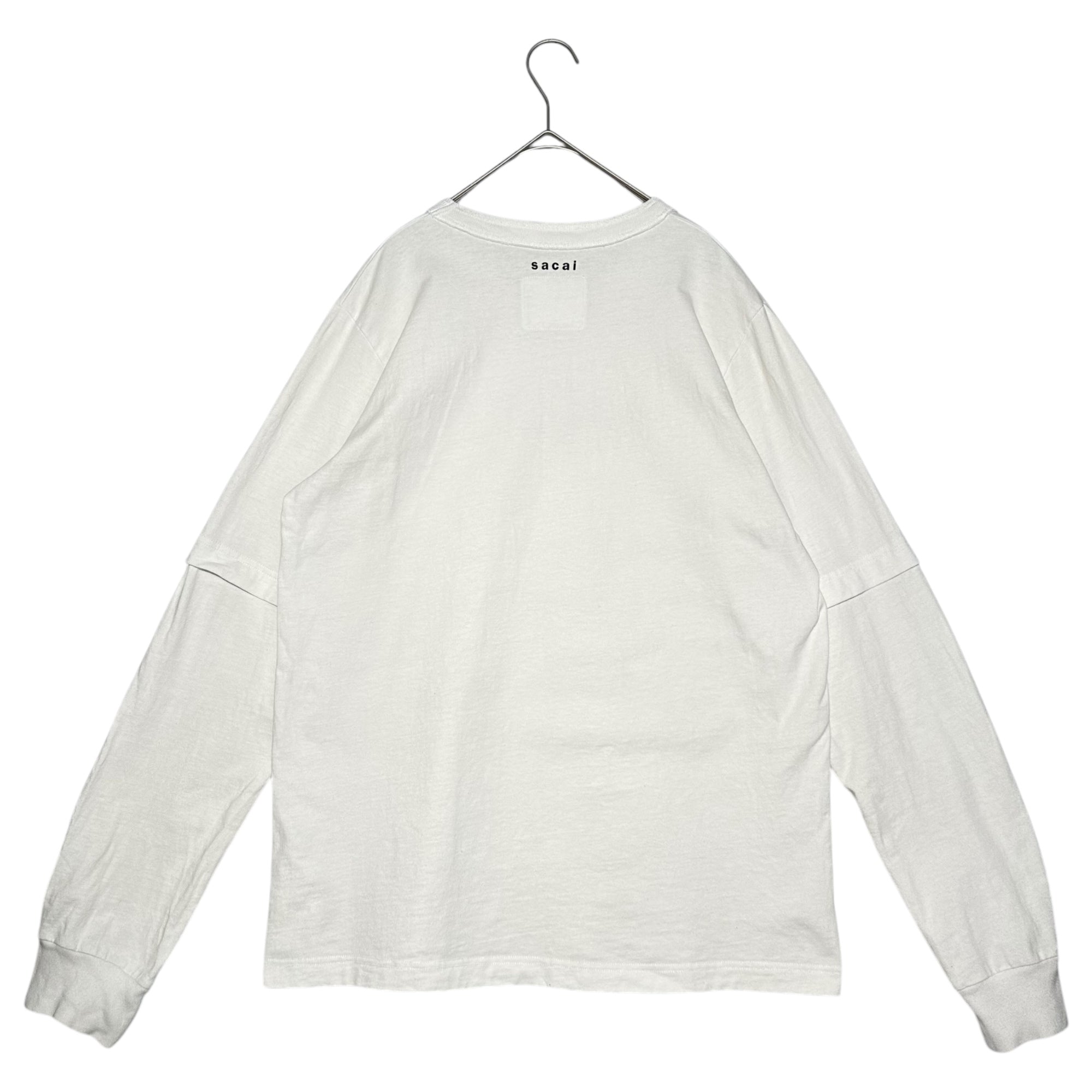 sacai×kaws(サカイ×カウズ) 21SS Long Sleeve T-Shirt ロゴ 長袖 レイヤード Tシャツ 21-0287S 3 ホワイト コラボ