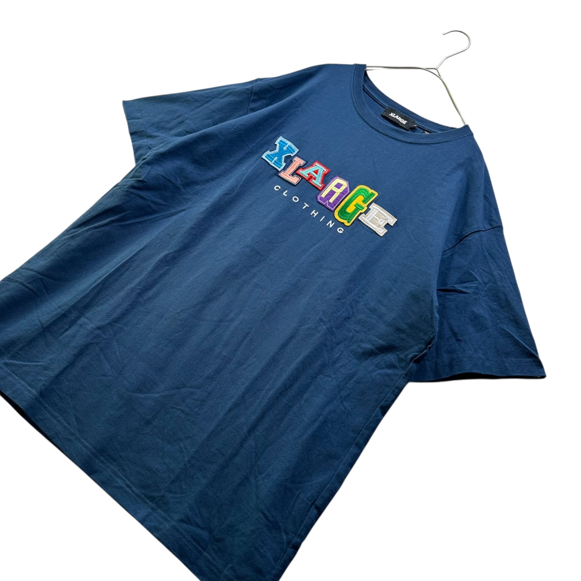 X-LARGE(エクストララージ) Logo Patch Crew Neck T-Shirt ロゴ パッチ クルーネック Tシャツ L ネイビー